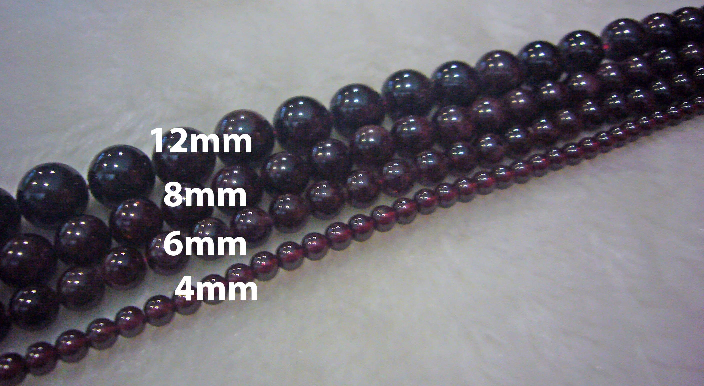 DIY 4mm 6mm 8mm 12mm Garnet Gemstone Round Maroon Gemstones 15" Full Strand Through Hole Loose Beads Jewelry Making, Sewing Craft - image 3