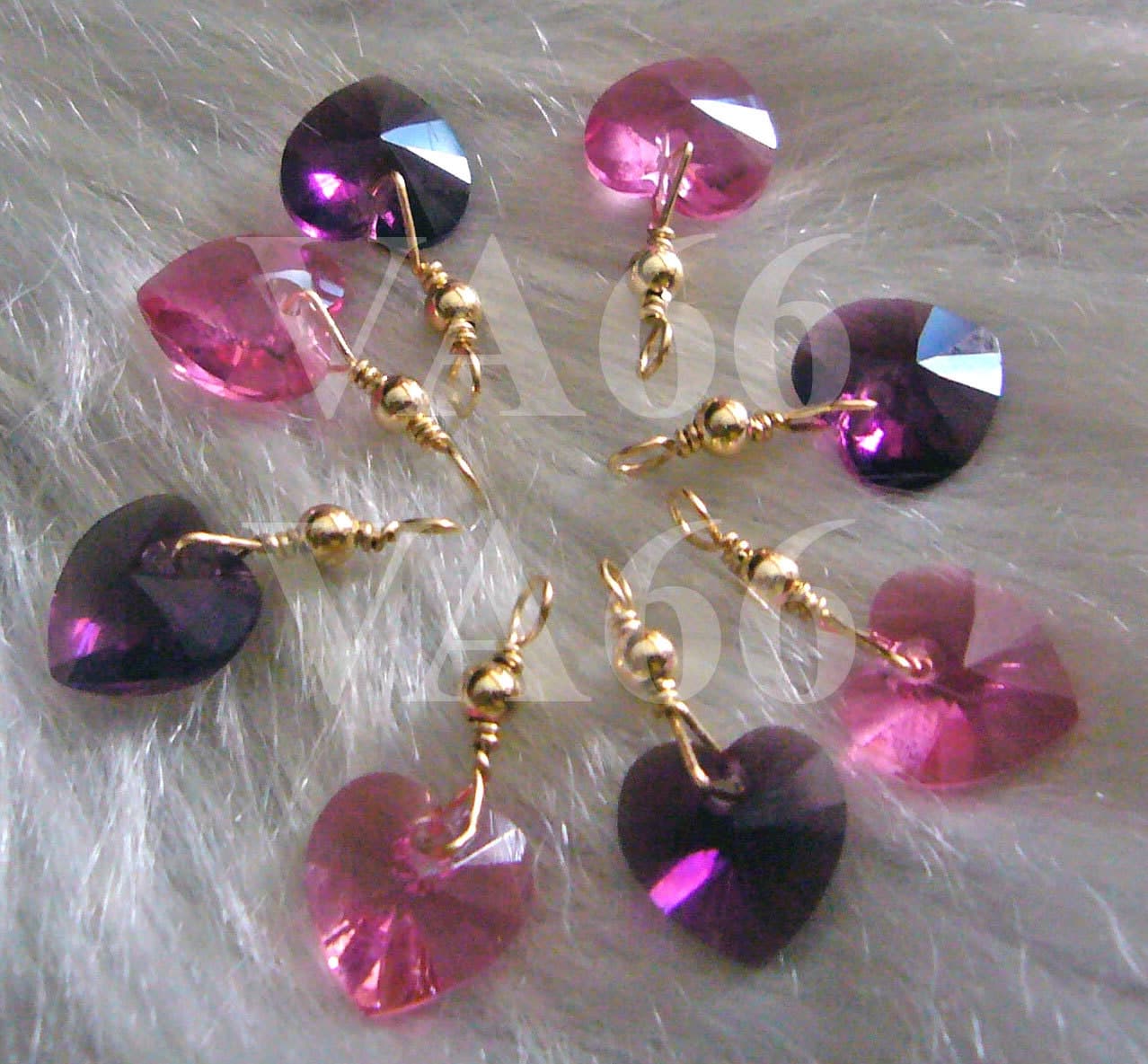 6 Swarovski crystal 10mm Heart Love charms 6202 drops wire Wrapped 14k gold filled 6228 Closed Loops Bali beads bracelets crafts 925 silver