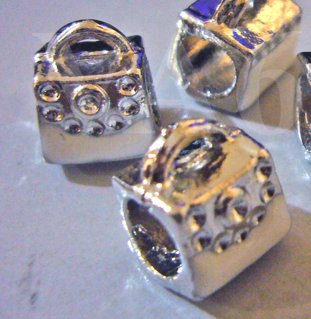2p Tibetan White Enamel Handbag Silver Beads Bag Spacer Bead Fits European Bracelets Big Hole Bead DIY Craft