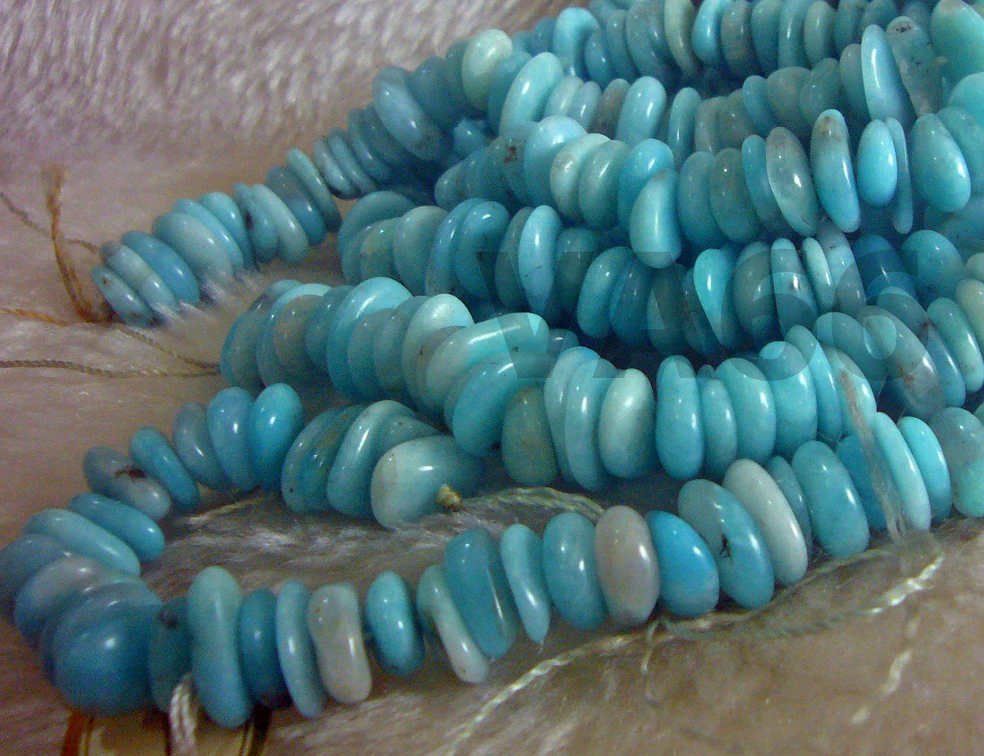 DIY 15" Blue Amazonite Gemstone Round Disc Wheel Shape Large Size 9mm - 12mm Genuine Gemstones Gems Loose Beads Jewelry Making Full Strand