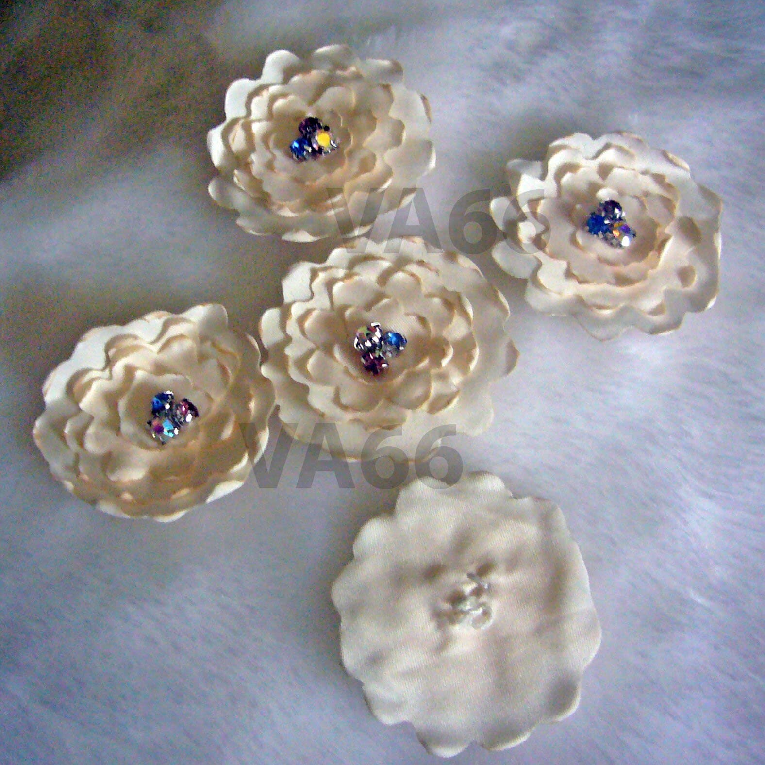 Fabric Flower Appliques A2, Embellishment, Wedding Decoration, cloth Flowers, Sew on Flowers Applique, Layered Color Choice Sewing Hair Ring - image 4