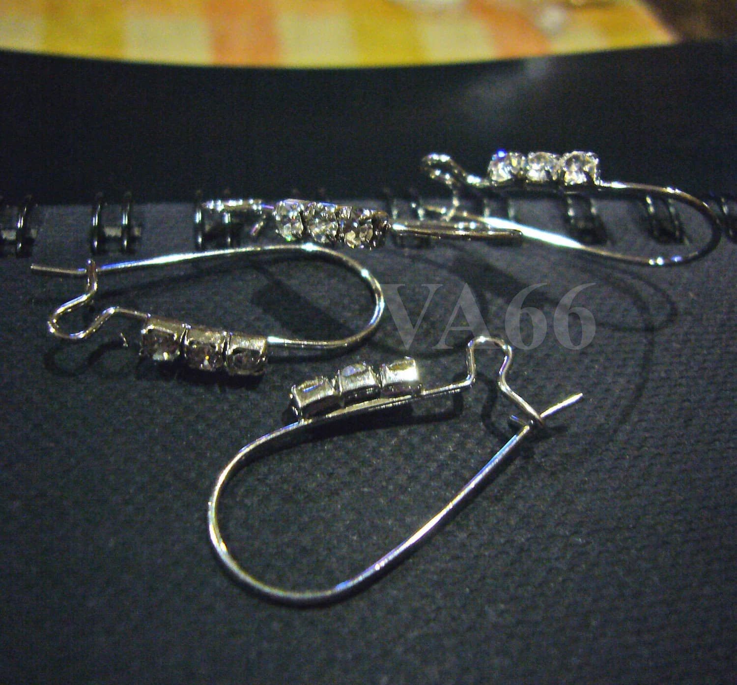 DIY 4pcs 2pairs Silver Crystal Rhinestone Kidney Wire Earring Hooks Parts Shepard Jewelry Making Supplies Findings - image 2