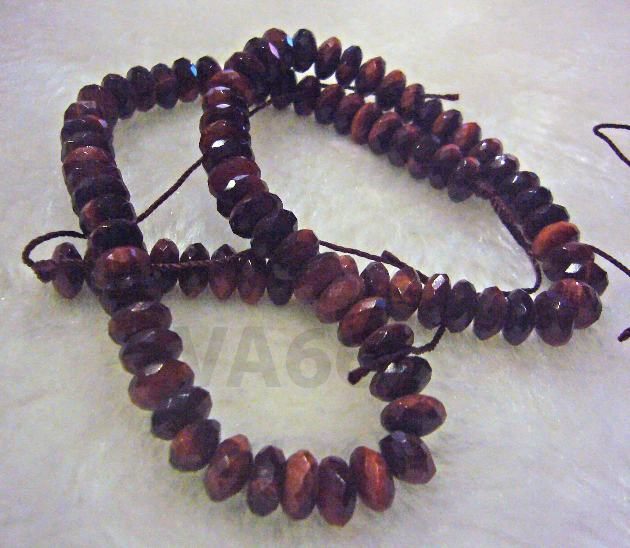 DIY 15" Natural Facetted Red Tiger Eye Donut Spacer 4mm x 9mm Gemstone Chakra Reiki Disc Rondelles Wheel Nugget Healing Jewelry Making Beads - image 5