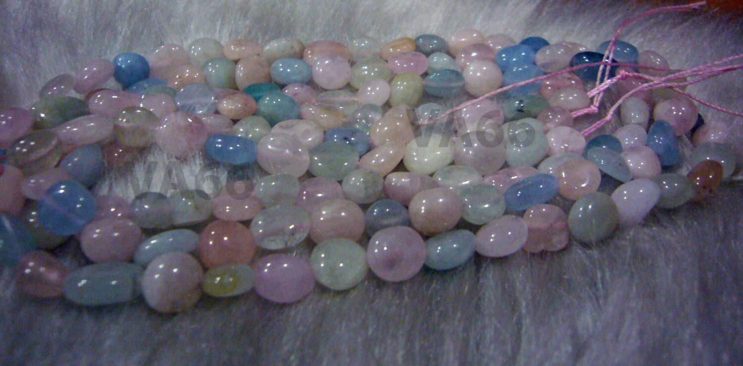 DIY 15" Morganite Gemstone Tumble 6mm - 9mm Pebble Stone Oval Size Pink Blue Green Beige Genuine Gemstones Gems Loose Beads Jewelry Making - image 4