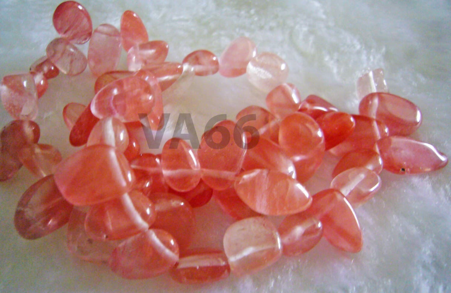 DIY 15" Watermelon Tourmaline Cherry Quartz Gemstone Water Drop Nugget Pebble Gemstones Gems Beads Jewelry Making Beading Teardrop Drop - image 3