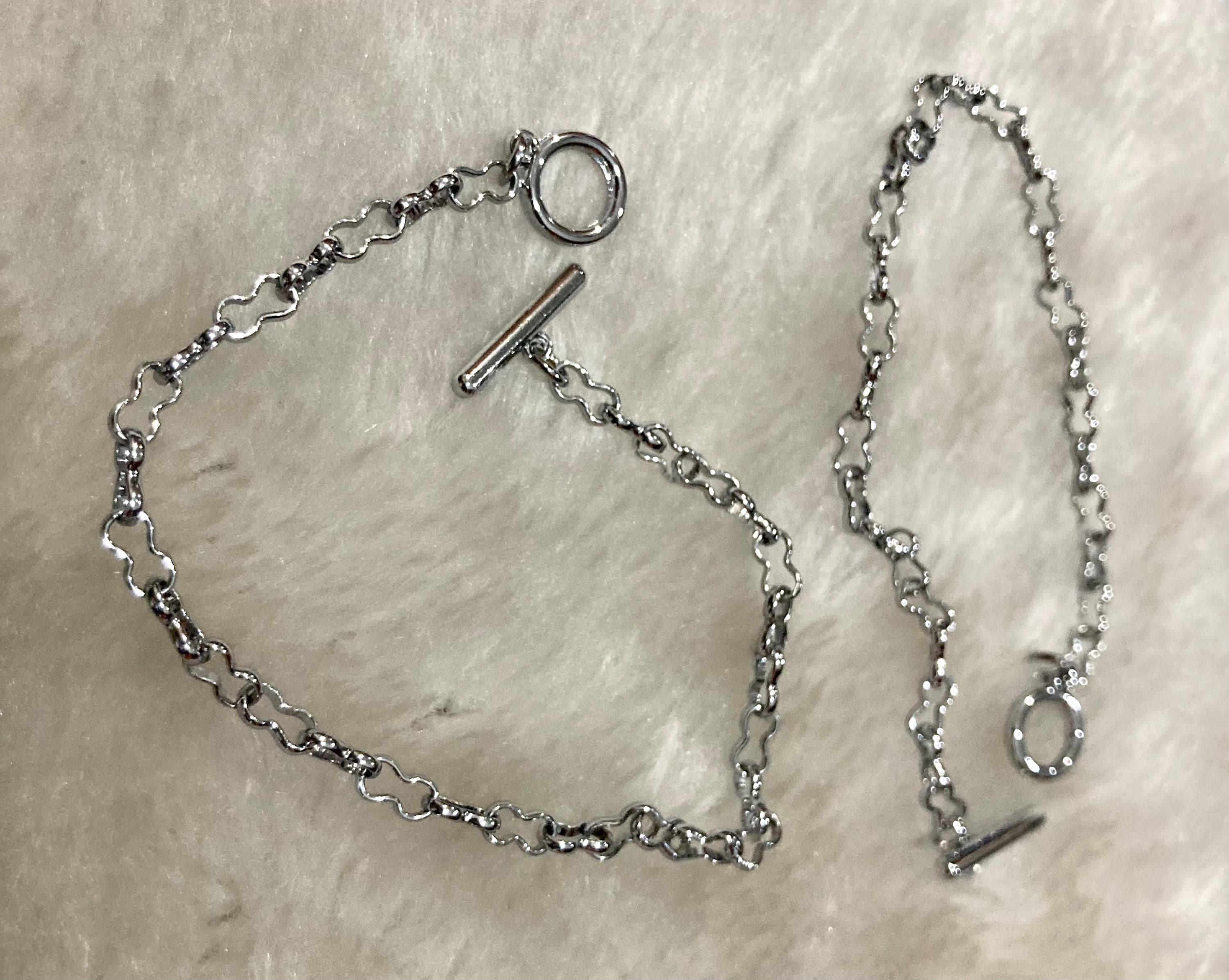 Unisex Man Lady DIY 1pc Bracelet Toggle n Clasp Bracelet Add Charms thick thin chains links choose from 3 choices Minimalist Ready to wear - image 4