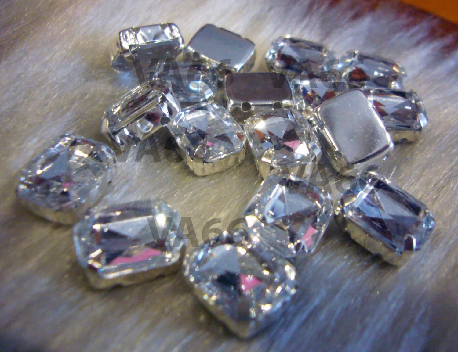 Sew On Rhinestones Crystal Clear DIY Emerald Princess Cut Rectangle 8mm x 10mm 4 hole Montee Acrylic Pronged Flat Back Beads - image 3