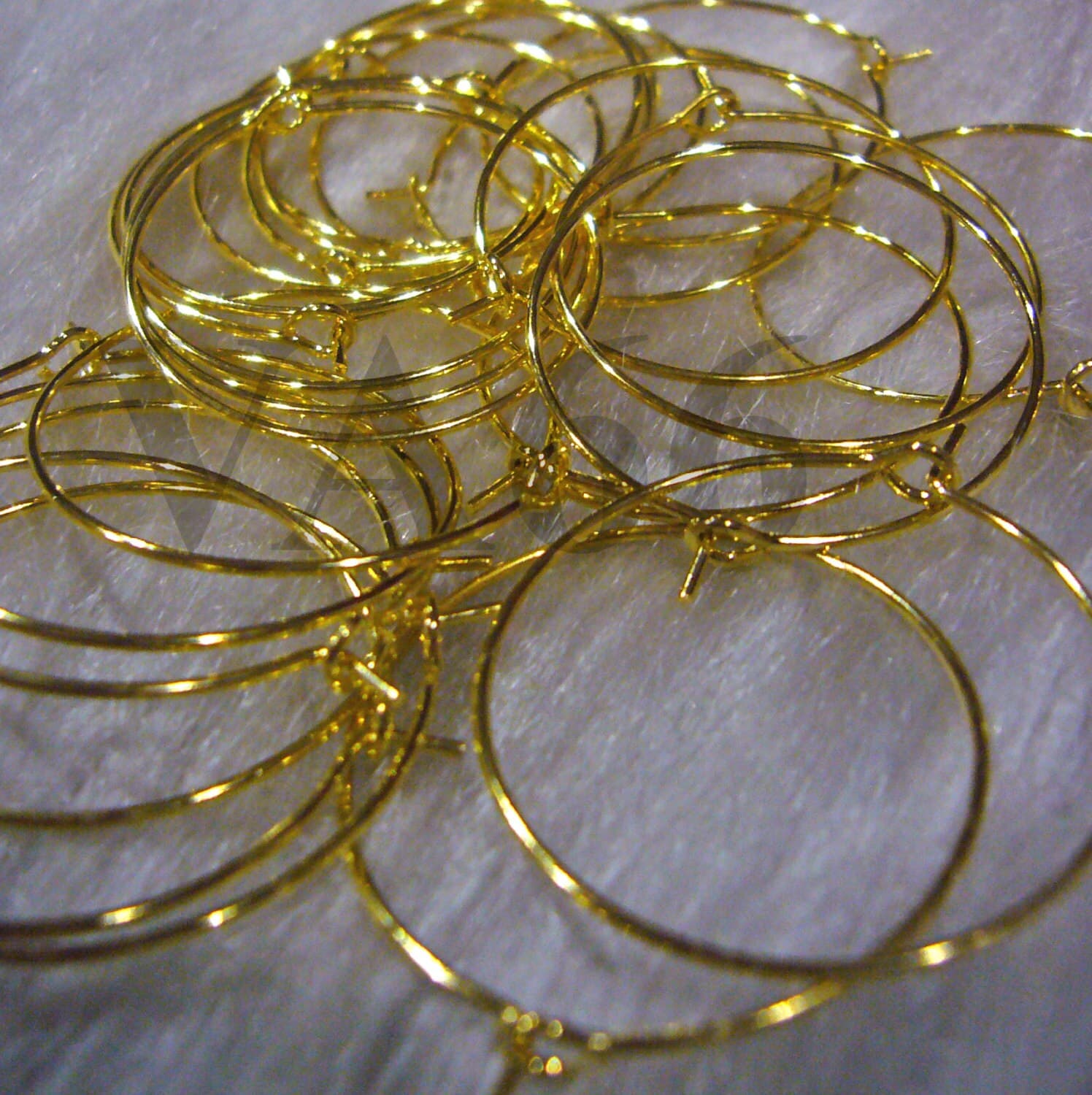 DIY 20pcs 10pairs x Gold Plated Hoops Wire Earring 35mm Hooks Parts Earring Hooks Jewelry Making Supplies Findings
