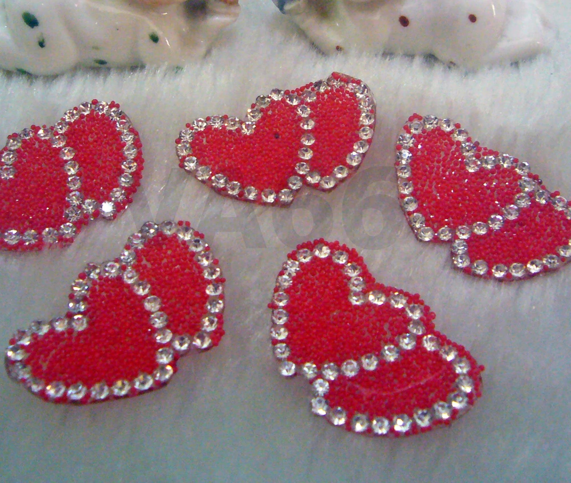 Bling Chilly Red Diamond Rhinestone Double Heart Iron On Patch Applique Motif Heat Transfer Decals Stickers Costume Embellishment Sewing K77