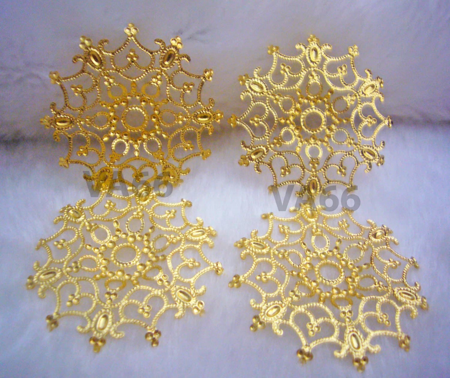 DIY 4pcs Round 47mm Gold Filigree Lace Wrap Vintage Look Extension Chandelier Earrings Necklace Parts Findings Jewelry Making - image 4