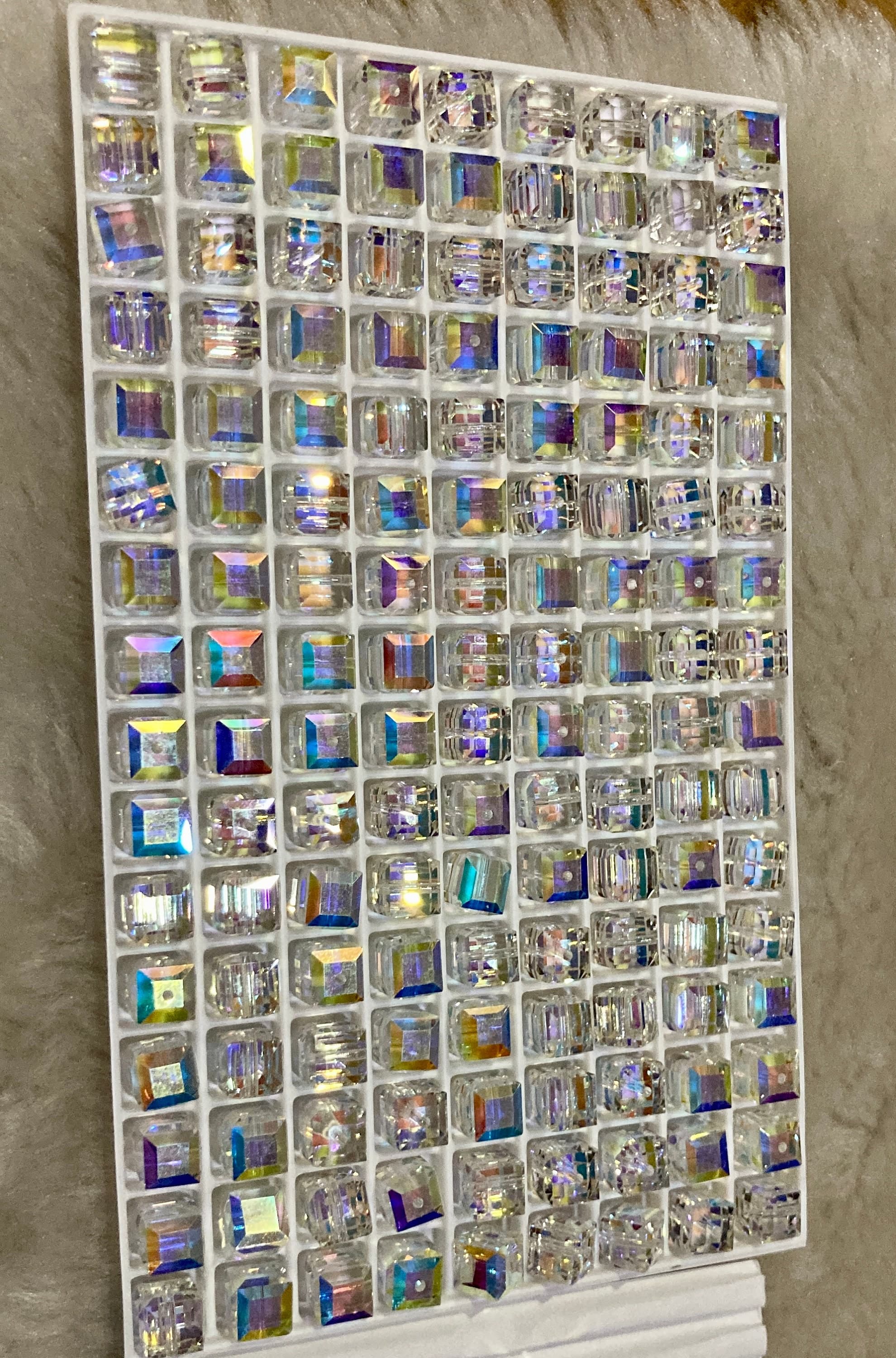 12p / 6p 5601 6mm Swarovski CRYSTAL AB Cube Square Beads Loose Bead Crafts Jewelry making Austria Crystals DIY Sew On Gown Bridal Accessory - image 3