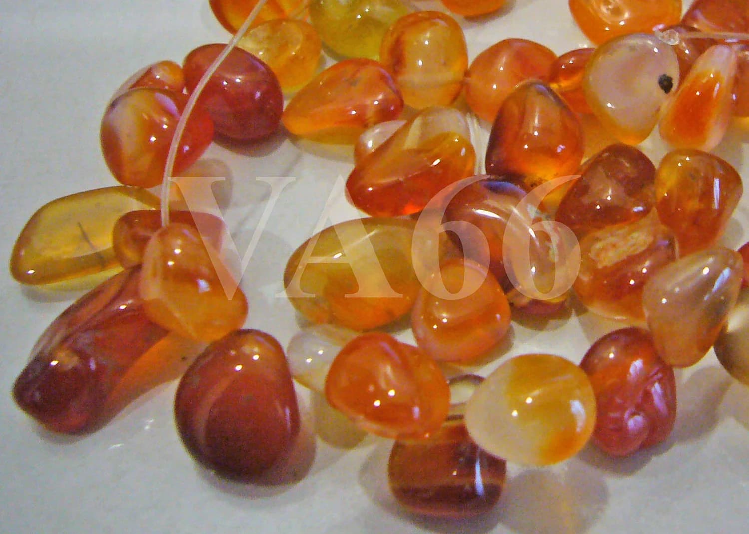 DIY 16 Inches Orange Red Agate Gemstone FLAT Water Drop Shape Large Size Chips Genuine Gemstones Gems Loose Beads Jewelry Making