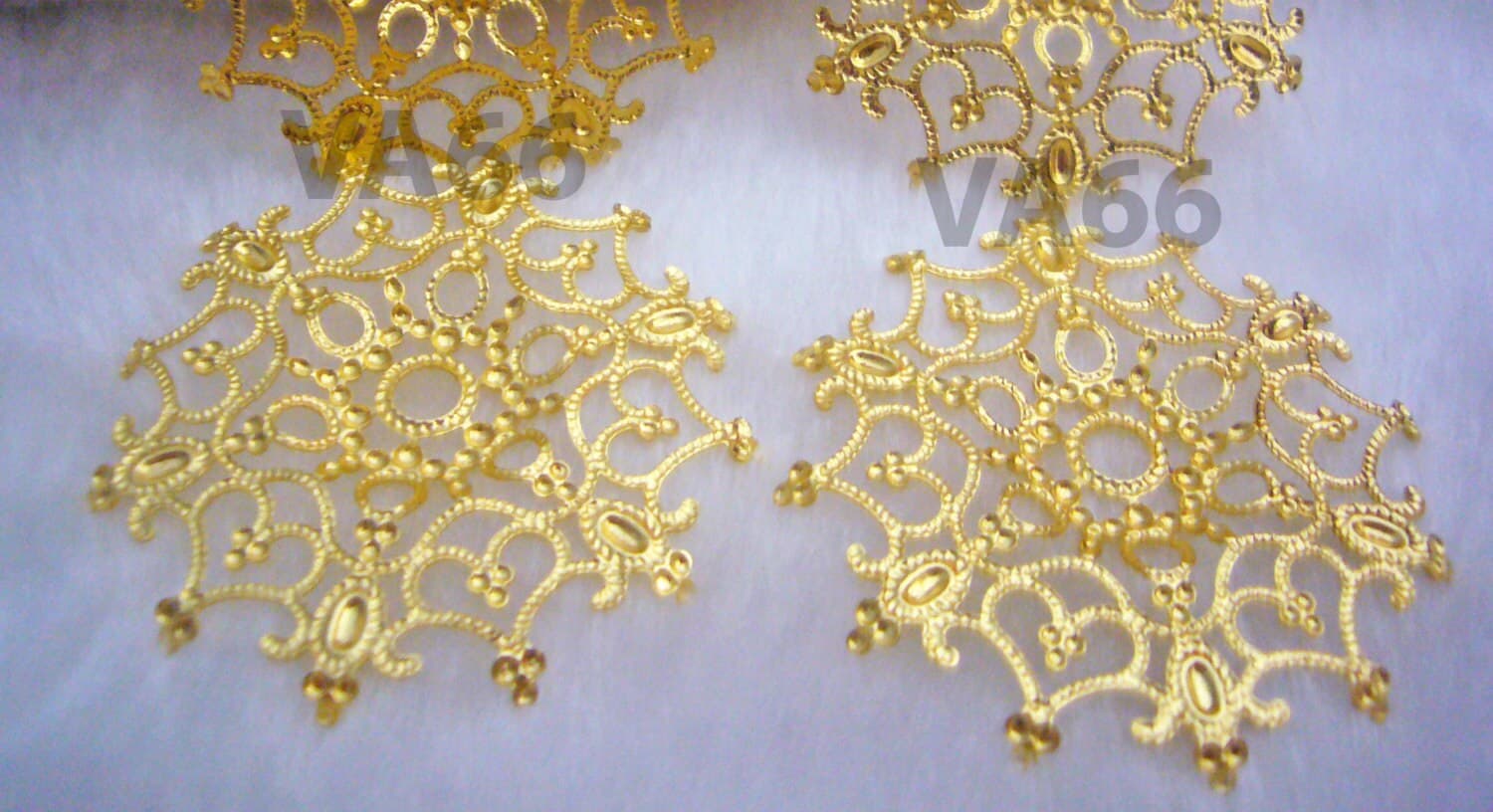 DIY 4pcs Round 47mm Gold Filigree Lace Wrap Vintage Look Extension Chandelier Earrings Necklace Parts Findings Jewelry Making - image 3