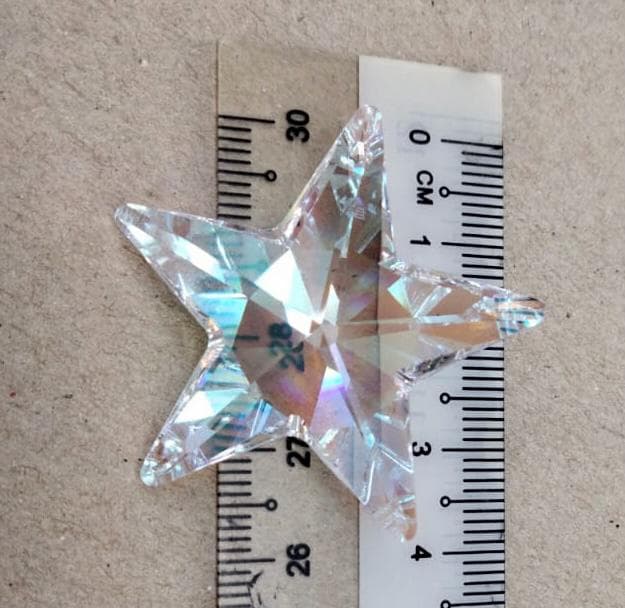 Discontinued Crystal AB 40mm Swarovski Crystal 6714 Star Pendant Aurora Borealis Loose Beads for Pendant Top Drill Christmas - image 3