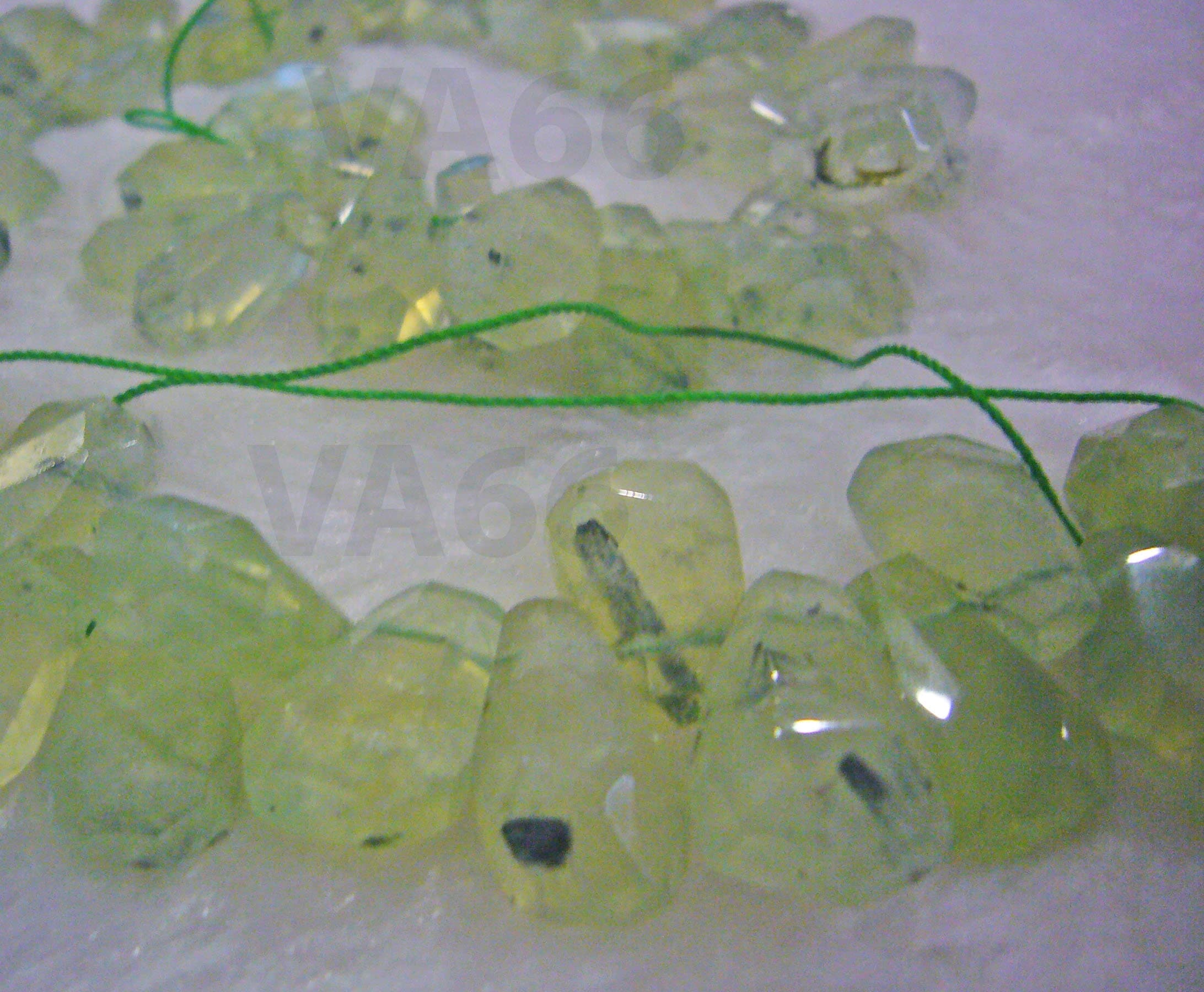 DIY 16" Natural Green Prehnite Gemstone Facetted Top Drill Pendant 20mm x 12mm 2-way Drop Shape Large Gemstones Beads Jewelry Making - image 3