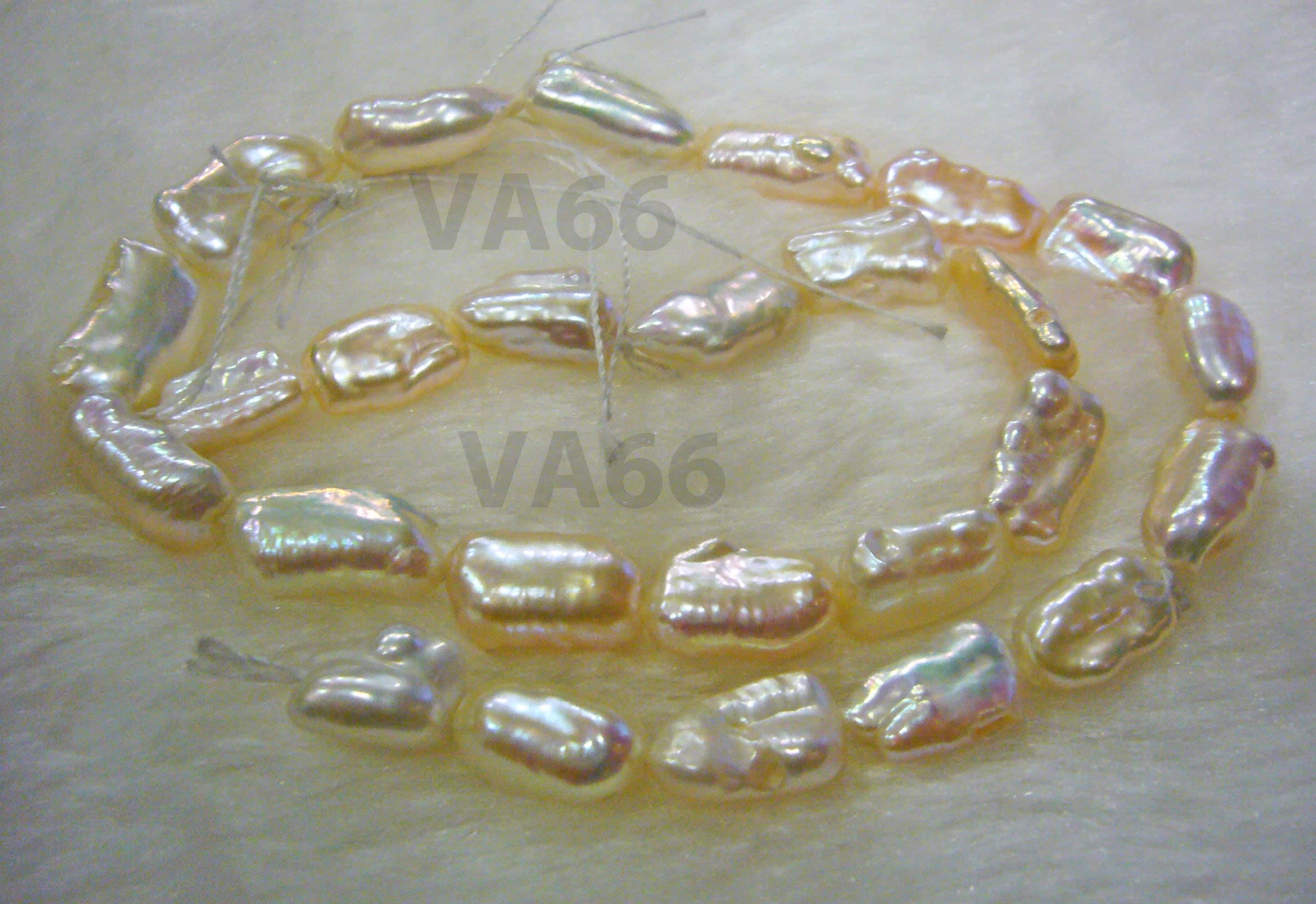 DIY 15" Fresh Water Pearls Baroque Shapes Pearl Beads White Ivory Natural Mother of Pearl color Loose Beads Mother of Pearl 13mm - 18mm - image 3