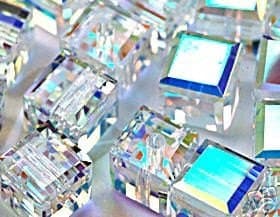 12p / 6p 5601 6mm Swarovski CRYSTAL AB Cube Square Beads Loose Bead Crafts Jewelry making Austria Crystals DIY Sew On Gown Bridal Accessory