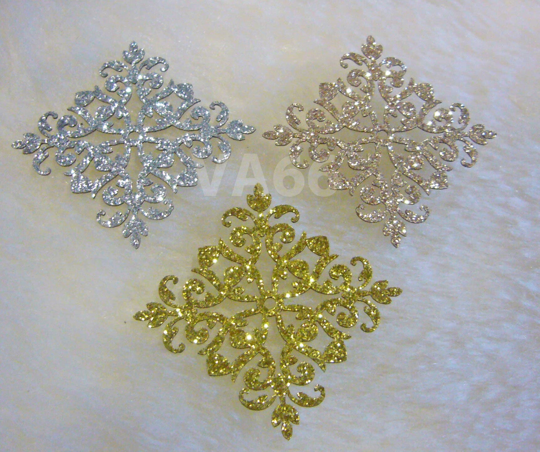 5p Glitter Gold n Rose Gold Silver Iron On Patch Applique Dokoh Filigree Lace Motif Heat Transfer Decals Stickers Embellishment Sewing GRS08