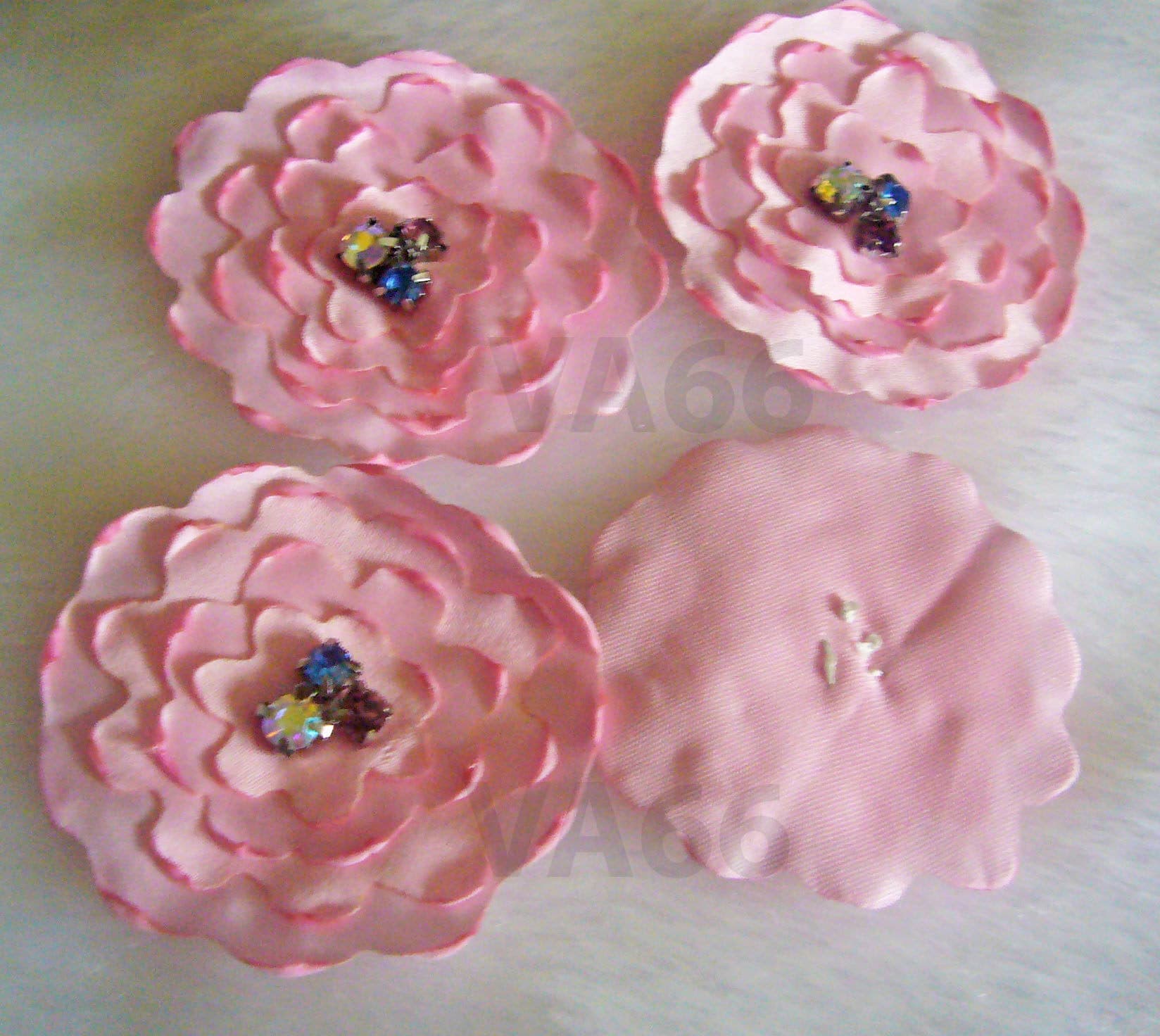 Fabric Flower Appliques A2, Embellishment, Wedding Decoration, cloth Flowers, Sew on Flowers Applique, Layered Color Choice Sewing Hair Ring - image 5