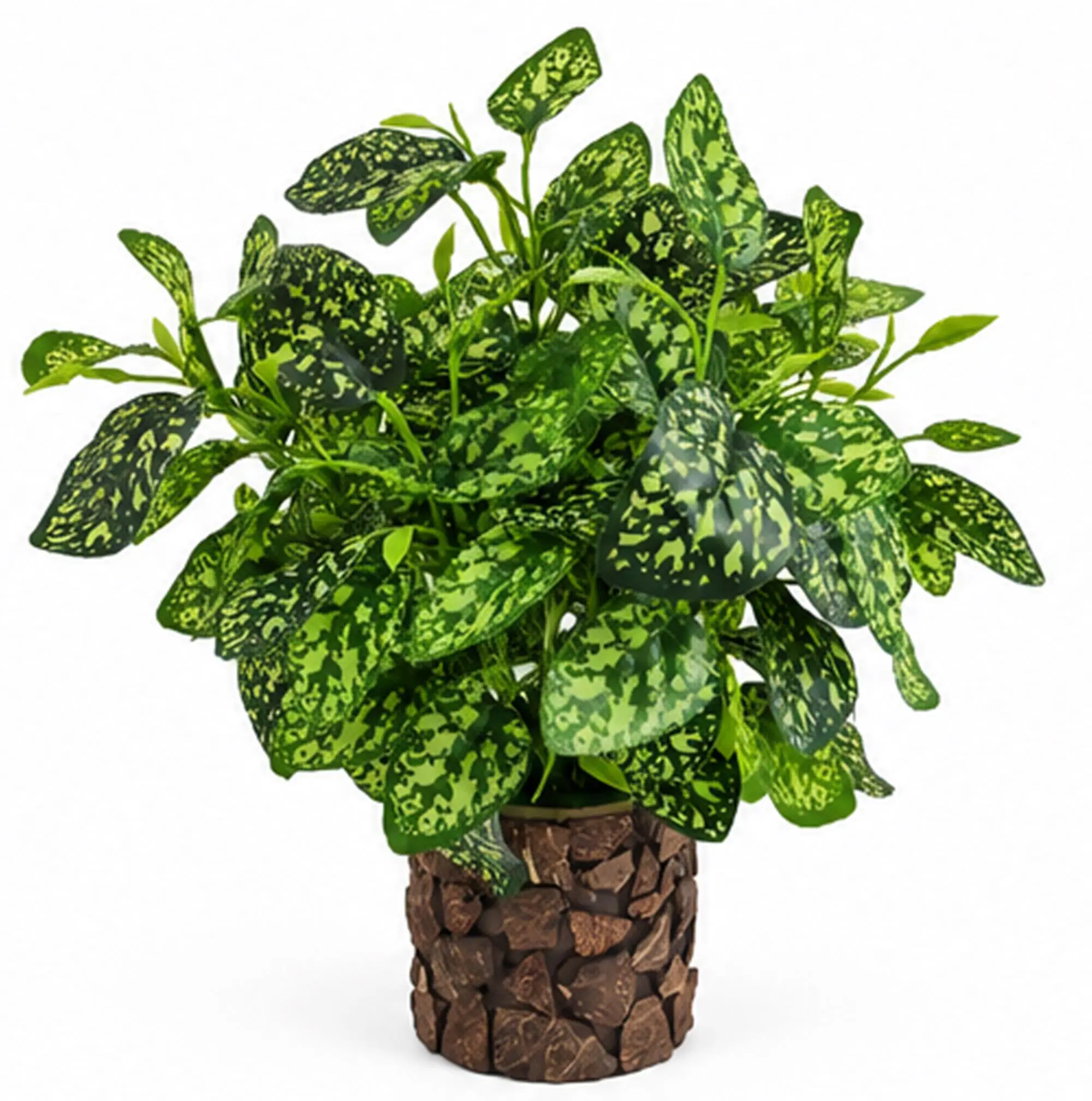 Artificial Coleus Plant in Rustic Pot, Faux Colorful Foliage Plant, Home Office Decor