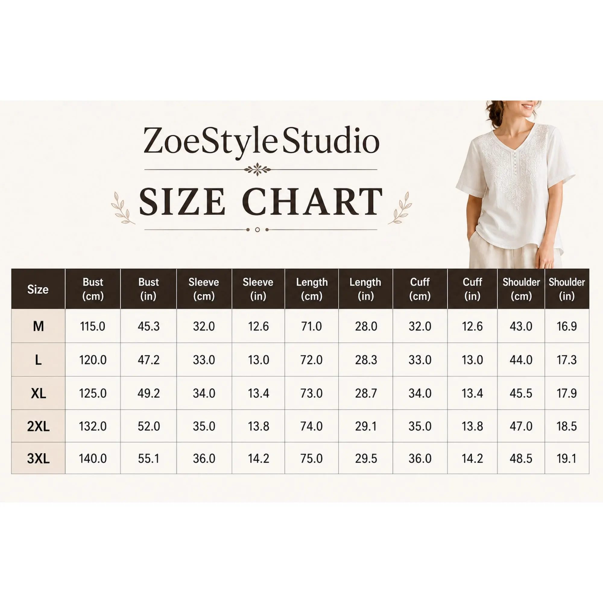 Embroidered Cotton T-Shirt, Vintage Style Loose Fit Short Sleeve Tee - image 5