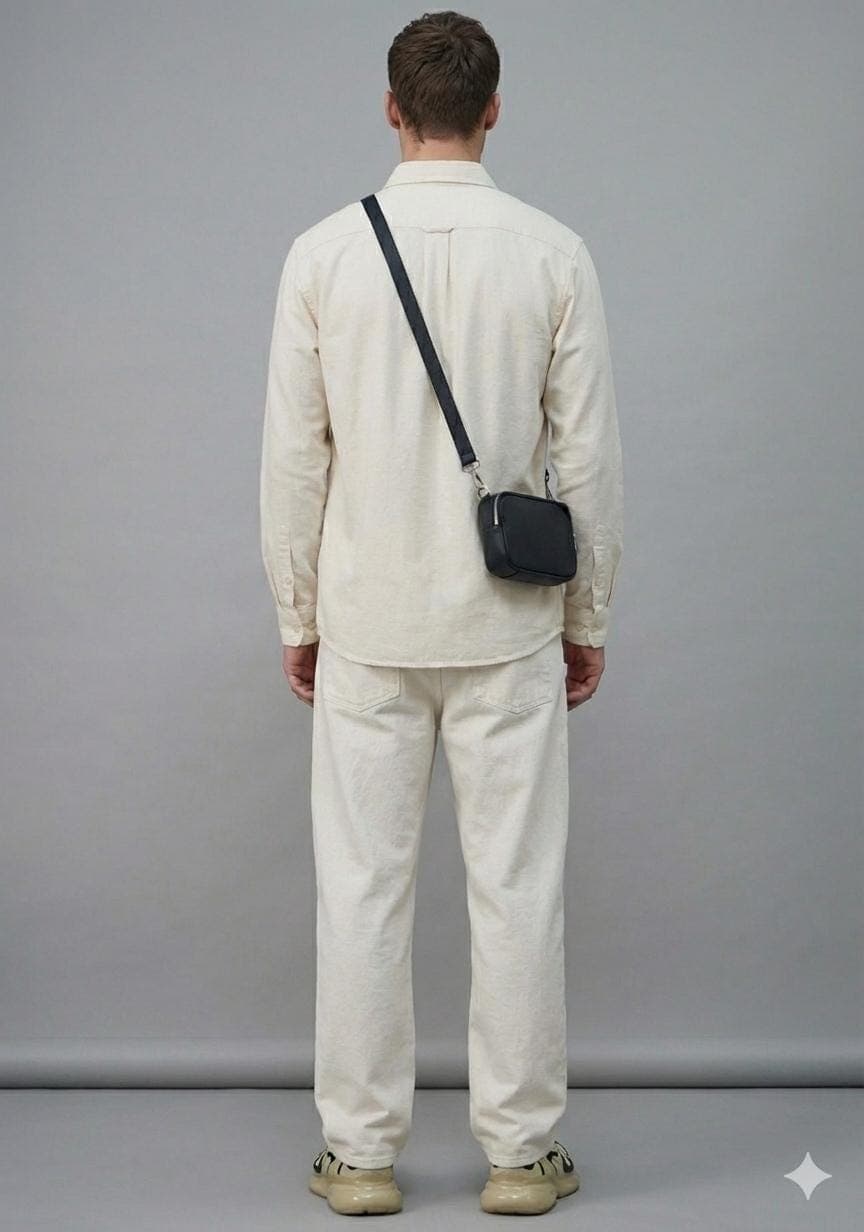 Men's Cream Linen Shirt & Trouser Set | Minimalist Summer Outfit - image 5