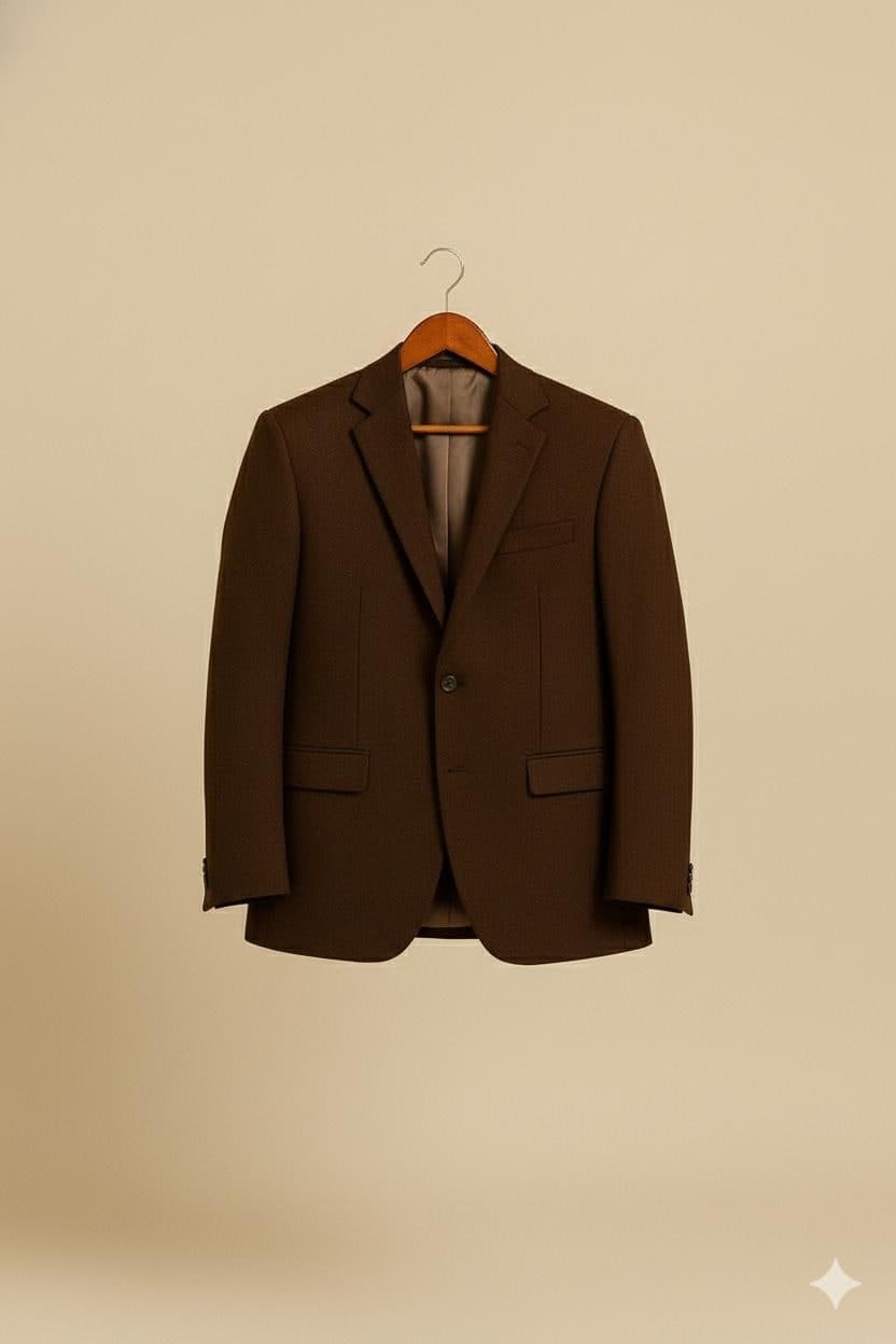 Men's Cream Pathani Kurta Shalwar with Chocolate Brown Blazer: Pakistani/Indian Wedding Outfit - image 4