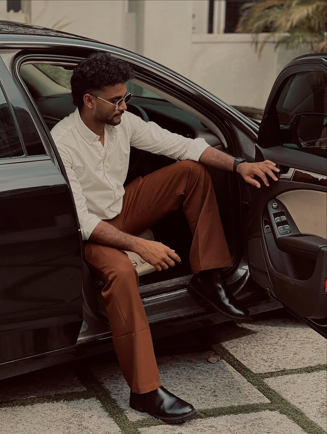 Men's White Cotton Shirt with Brown Trousers | Smart Casual Office Outfit - image 3