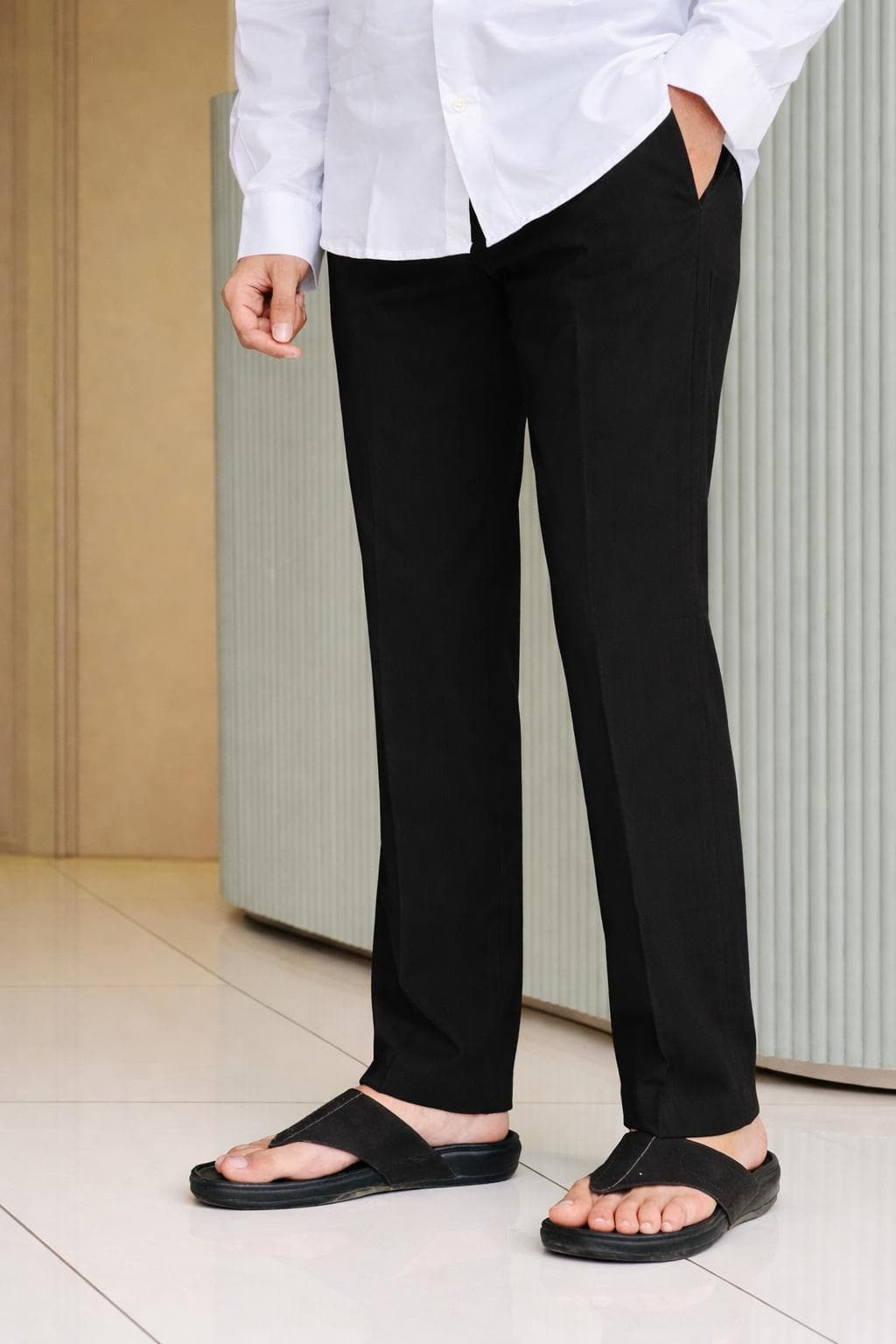 Men's Camel Brown Straight Fit Trousers | Minimalist Casual Everyday Wear - image 4