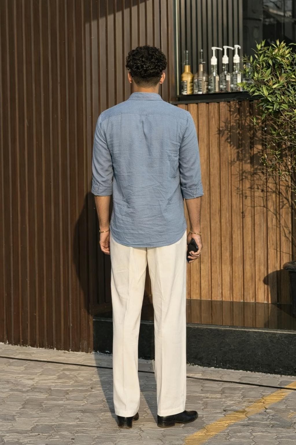 Men's Linen Blend Shirt and Trouser Set, Relaxed Fit Summer Outfit - image 4