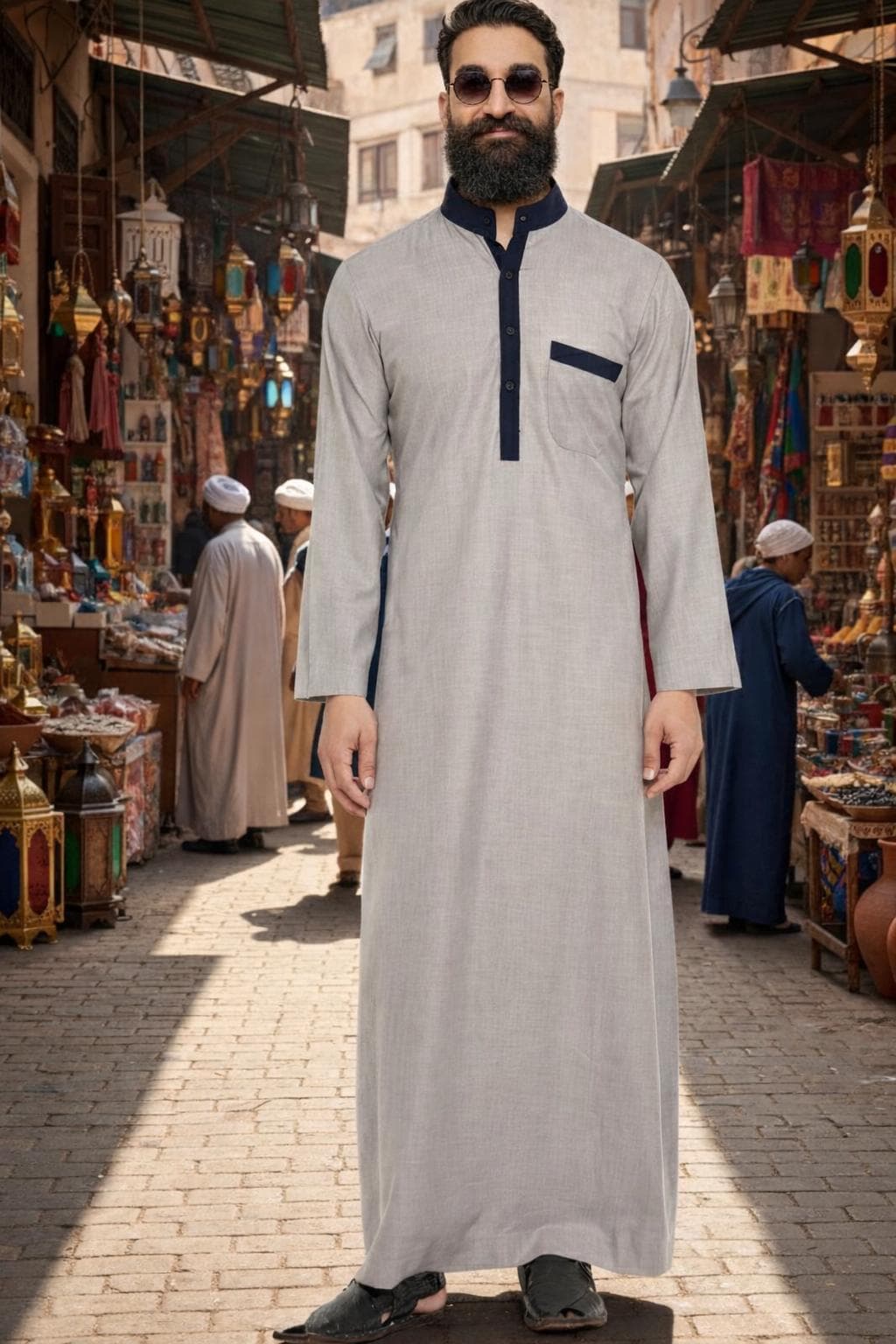 Men's Gray Thobe | Islamic Full Length Jubba