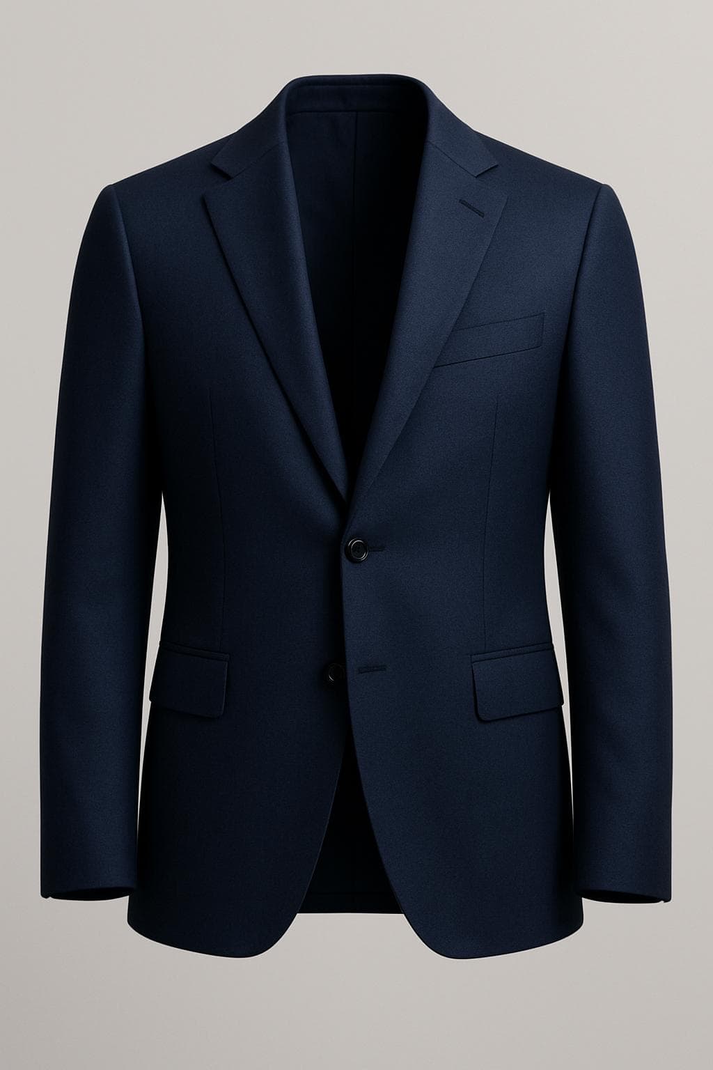 Men's Navy Blue Slim Fit Blazer: Formal Wedding & Office Coat