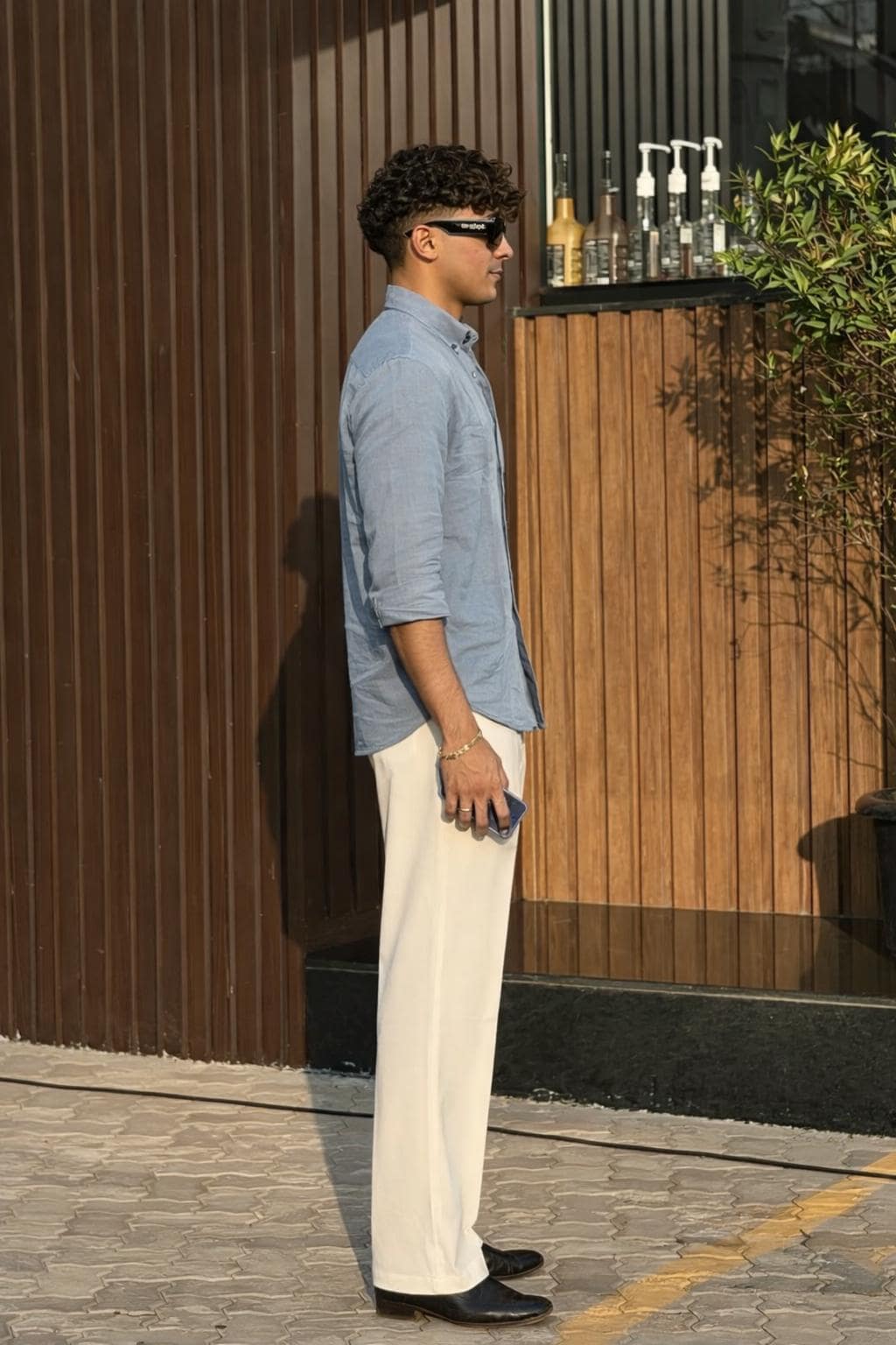 Men's Linen Blend Shirt and Trouser Set, Relaxed Fit Summer Outfit - image 3