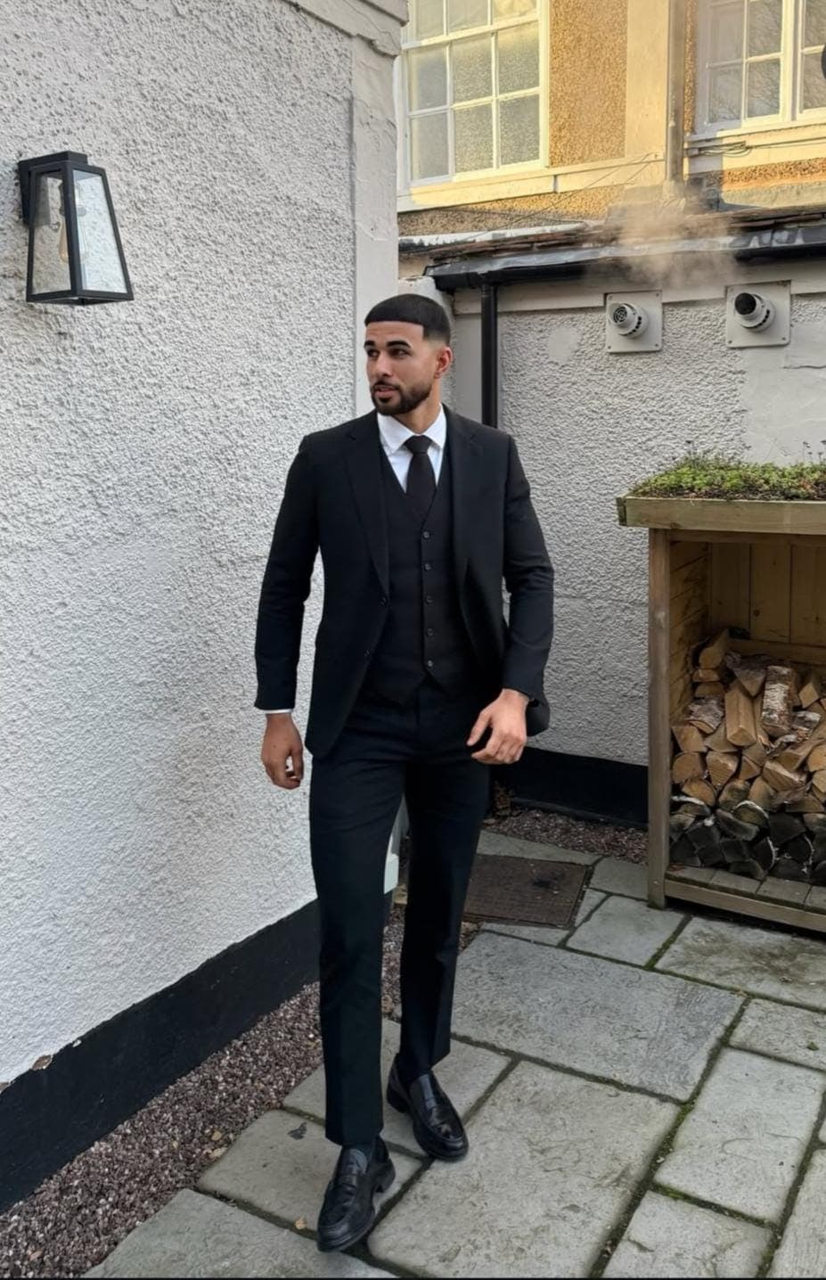 Men's Black Terry Rayon 3-Piece Suit | Slim Fit Wedding Outfit - image 4