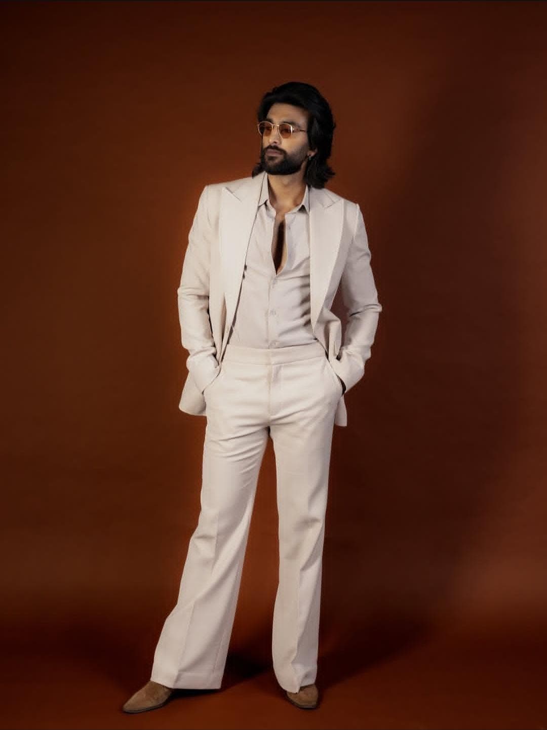 Men's Ivory Retro Suit | Wide-Leg Pants, Tailored Blazer