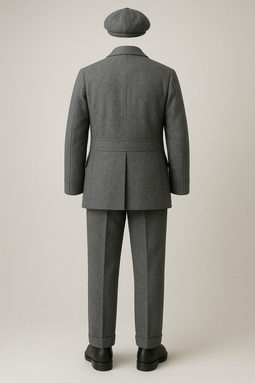 Men's Vintage 2-Piece Wool Suit: Charcoal Gray Blazer & Trousers - image 4