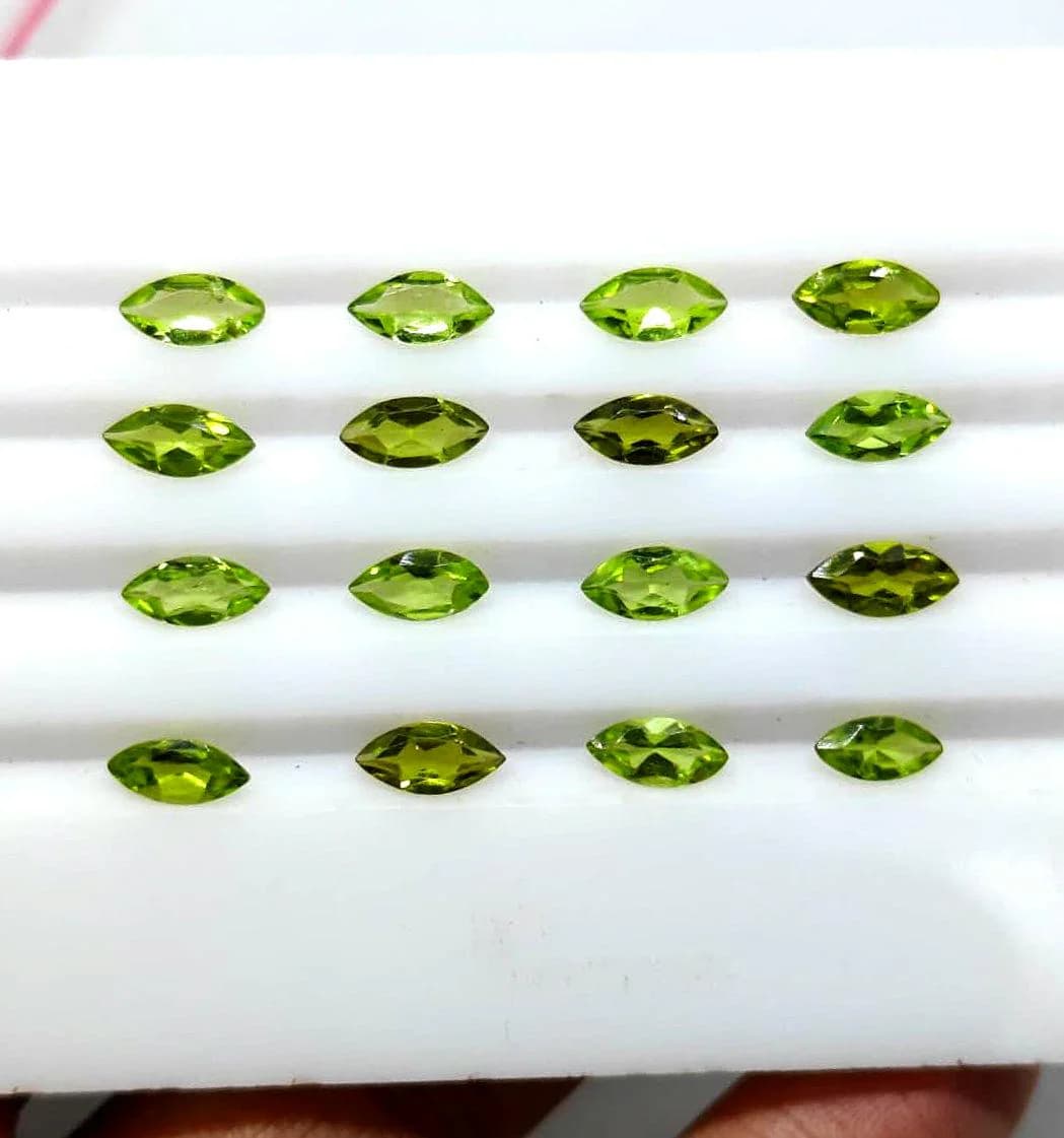 Marquise Cut Peridot Gemstone Lot | Natural Apple Green, August Birthstone