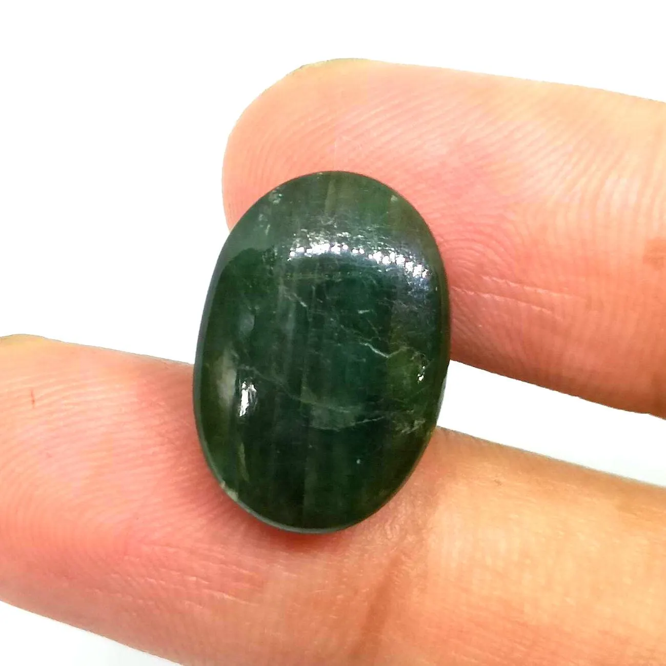 Emerald Cabochon 19x14mm Oval Gemstone 10 Carat May Birthstone - image 5
