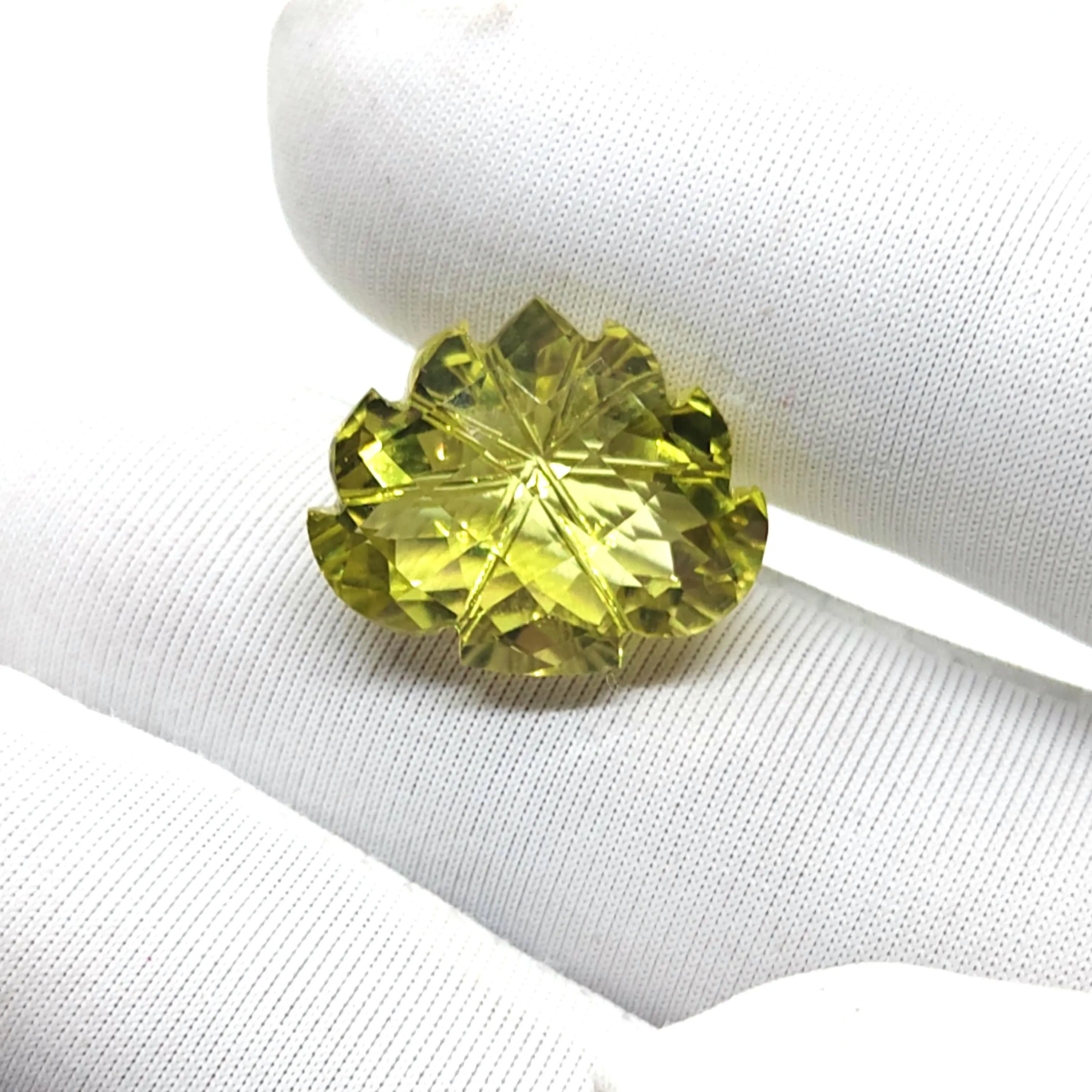 Natural Lemon Quartz Faceted Gemstone 8 Carats Checker Cut 12.8x15.5mm Yellow Quartz Stone - image 3