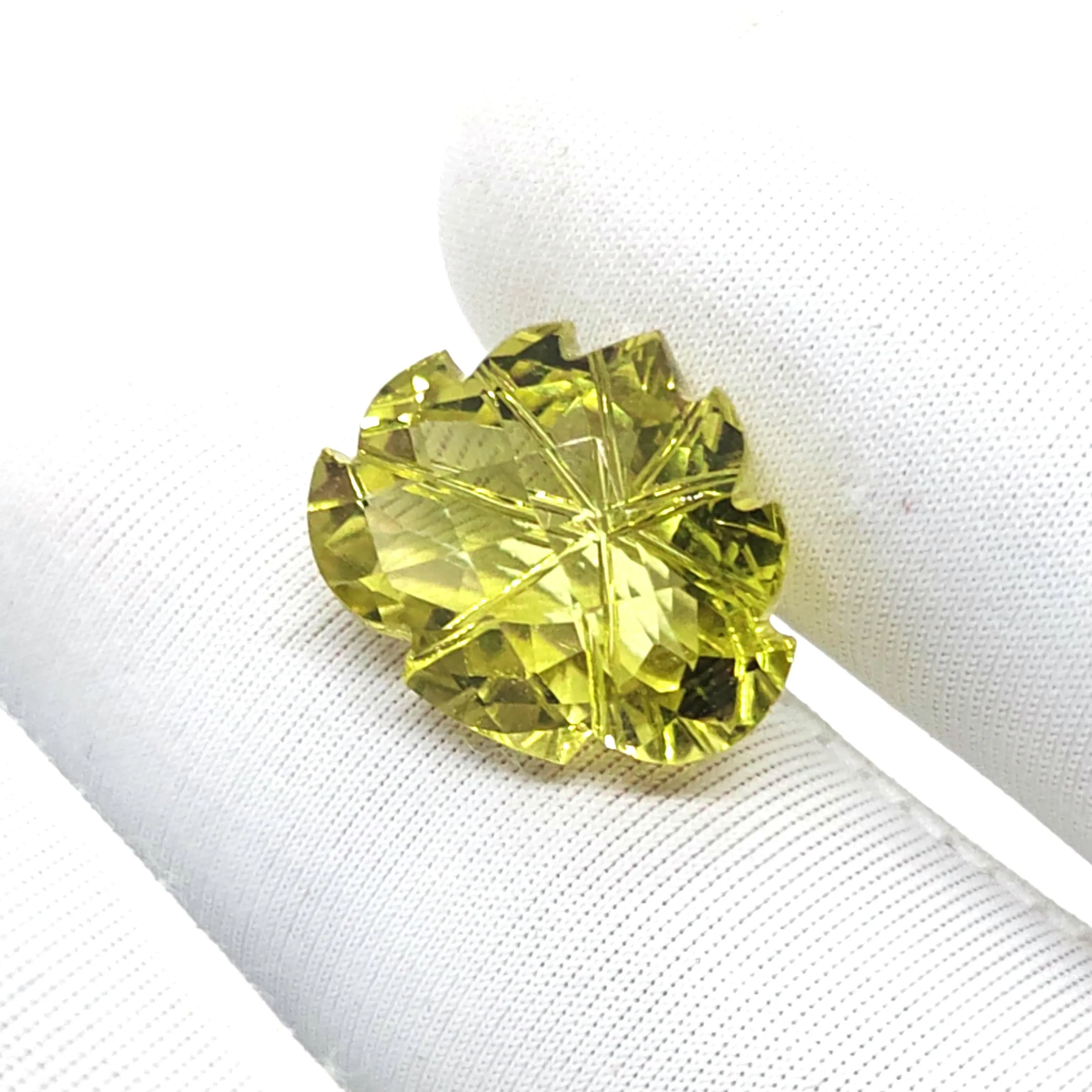Natural Lemon Quartz Faceted Gemstone 8 Carats Checker Cut 12.8x15.5mm Yellow Quartz Stone - image 5