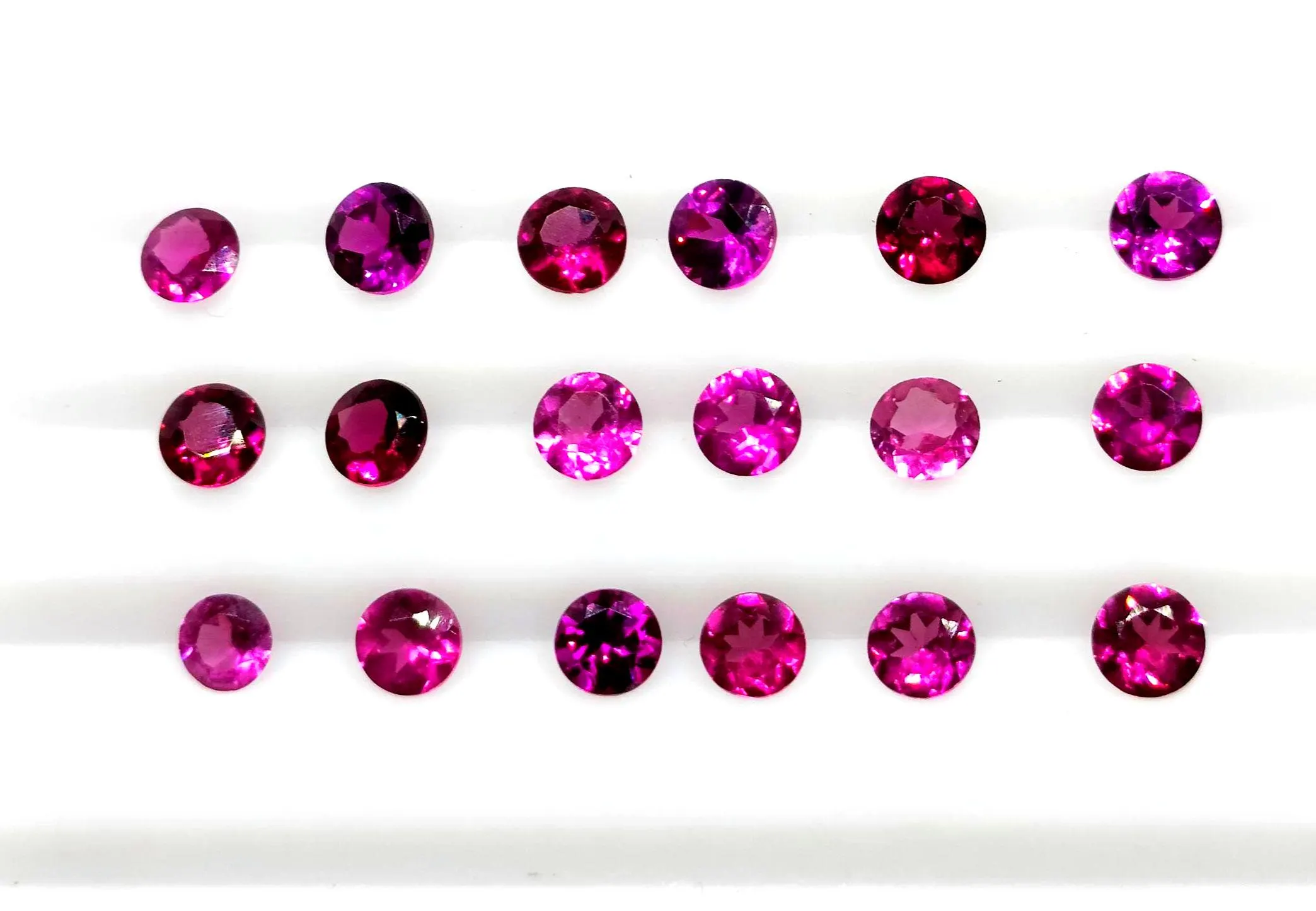 Pink Rhodolite Garnet Lot: 4mm Round Faceted Gemstones