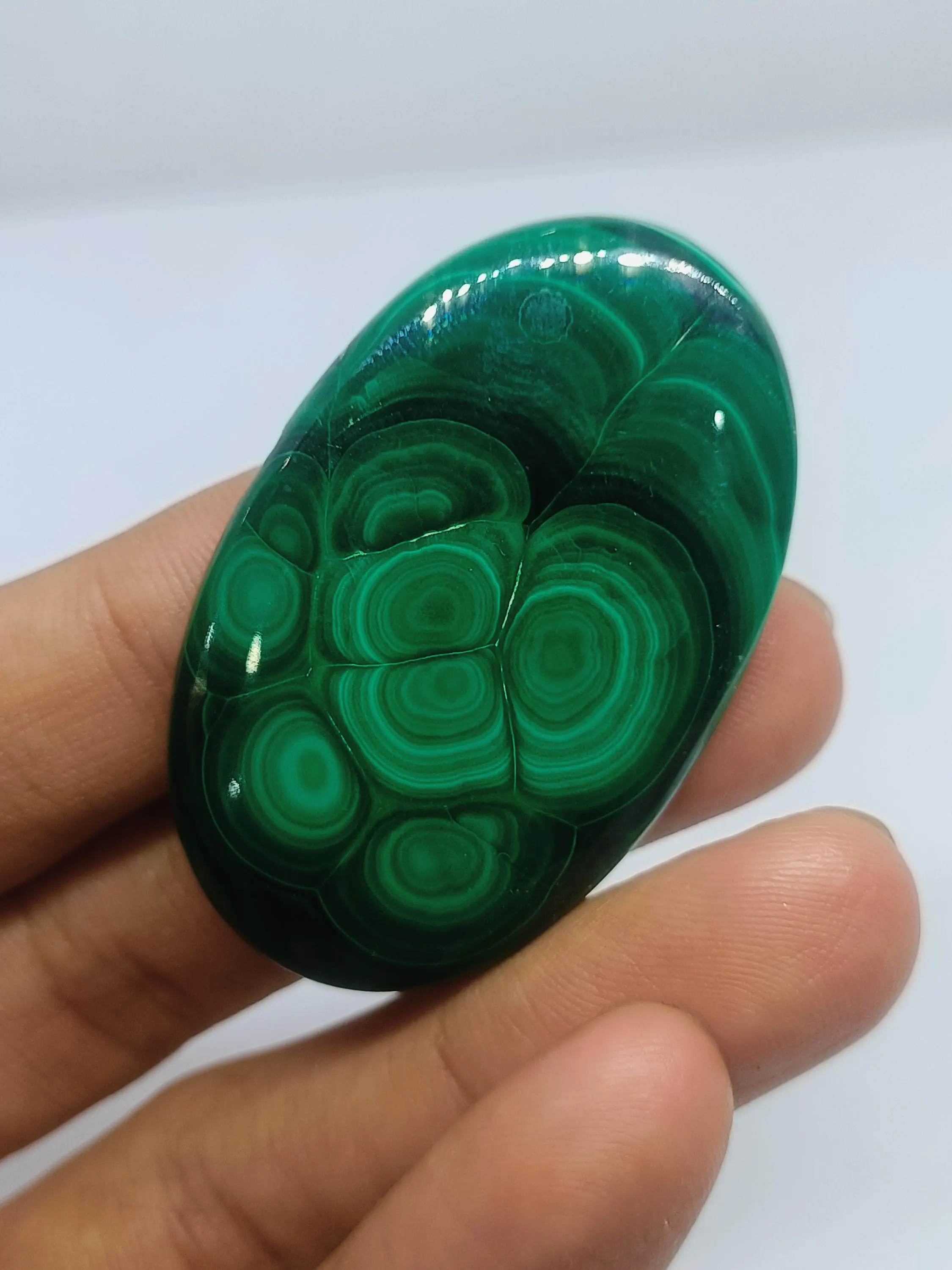 Polished Malachite Cabochon: 85 Carats, Green Crystal Healing Stone - image 4