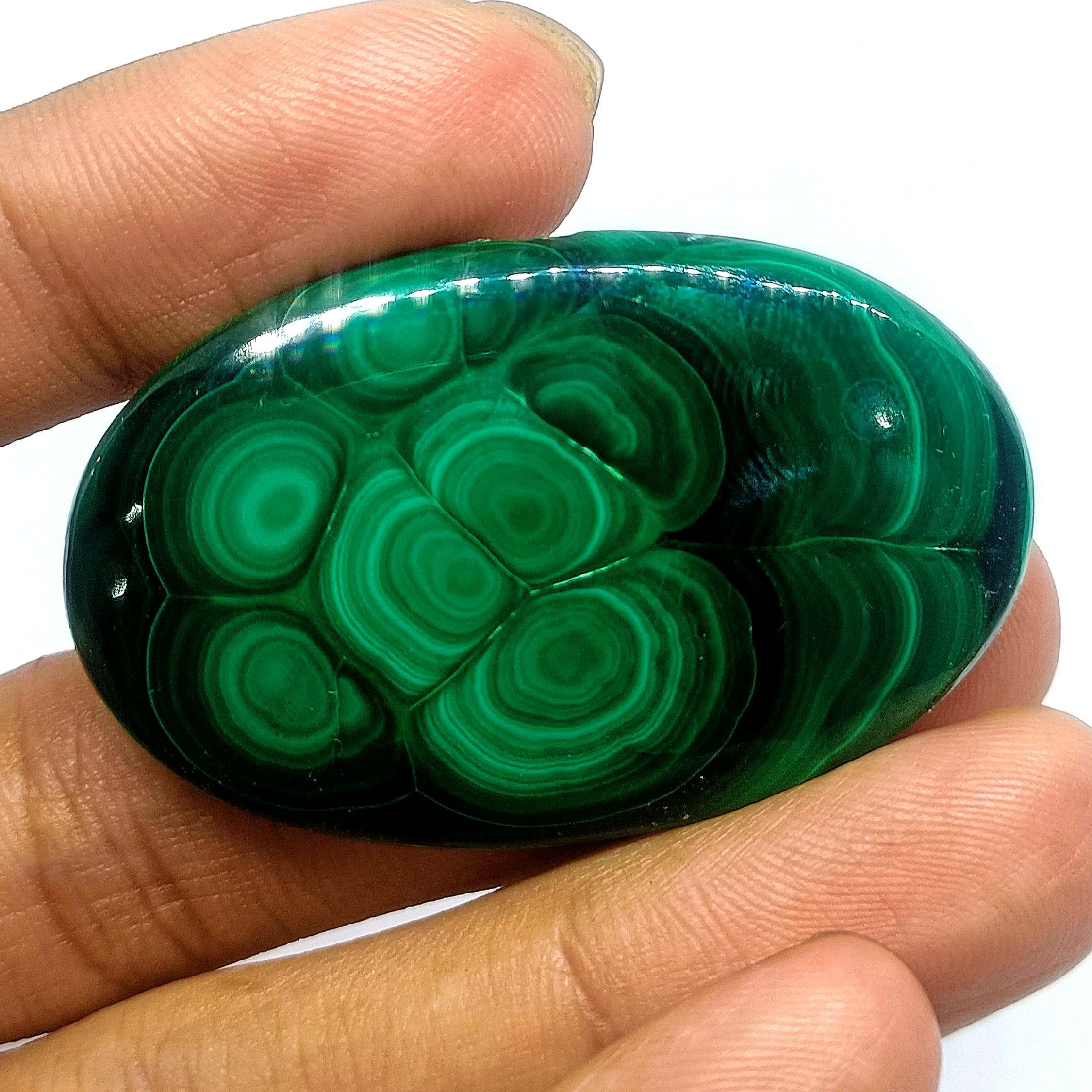 Polished Malachite Cabochon: 85 Carats, Green Crystal Healing Stone - image 3