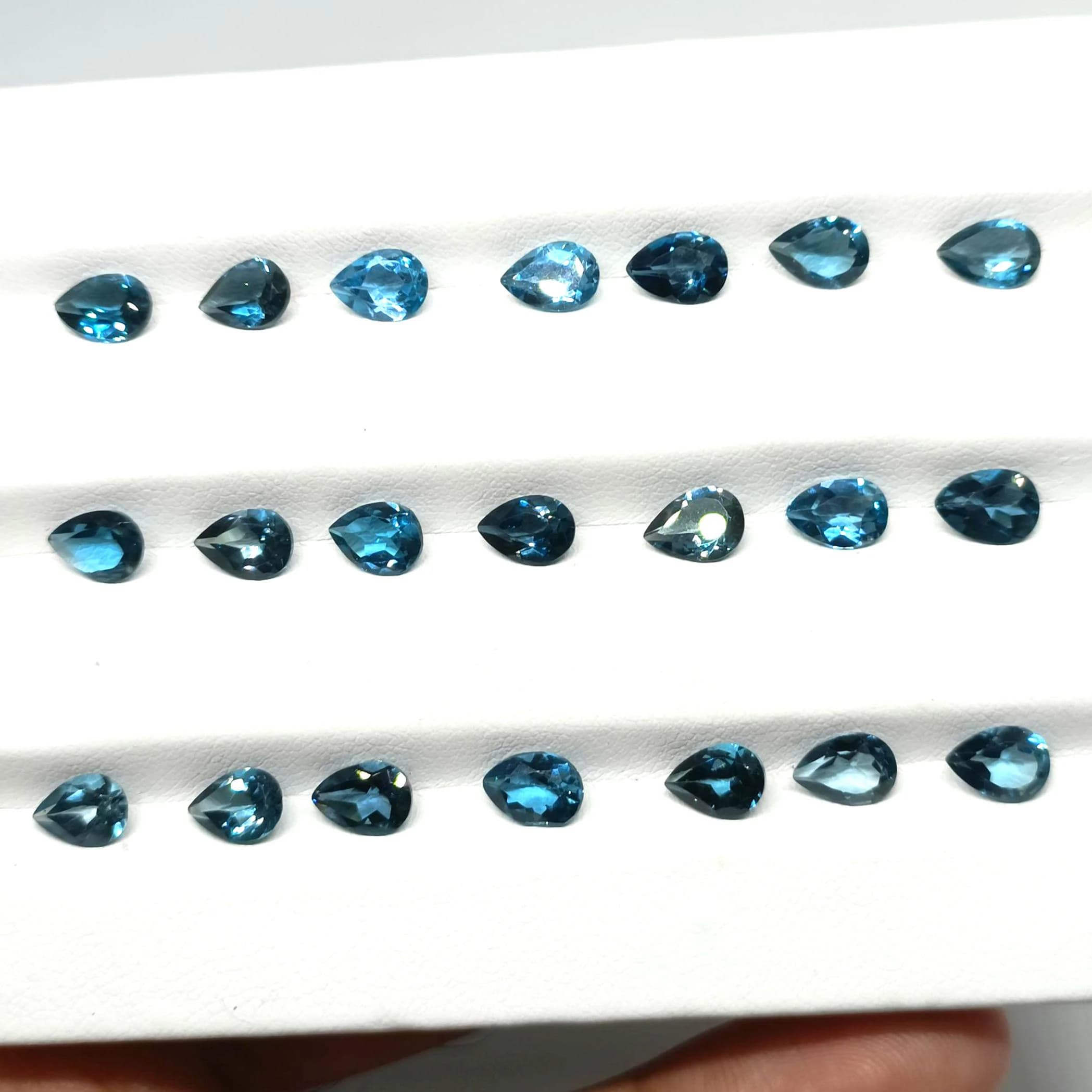 London Blue Topaz Pear Cut Gems – 7x5mm