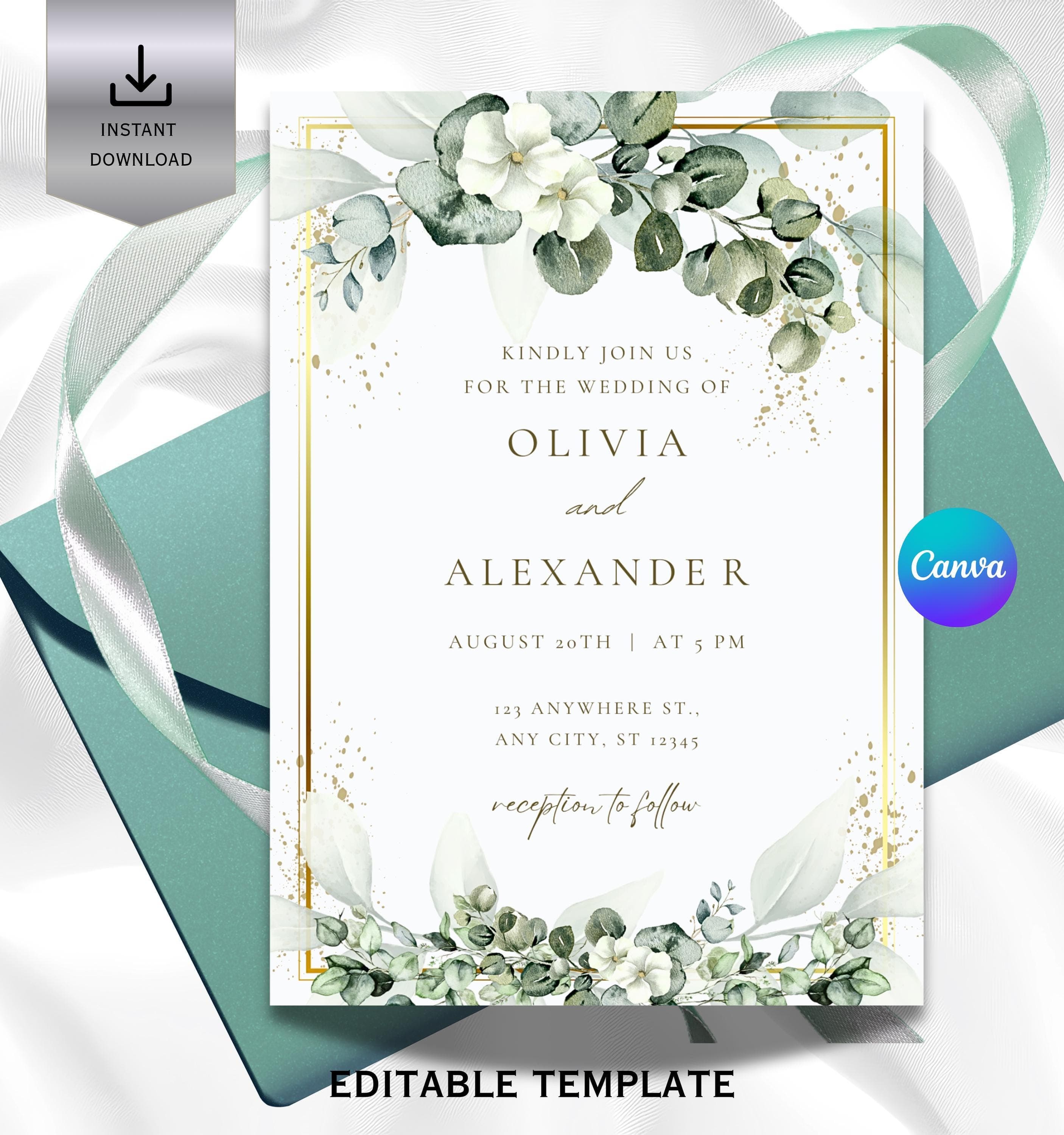 Sage Green Wedding invitation its an editable we do invitation its floral and greenery accent give it a perfect look for greenery wedding invite or a floral wedding invite you may print it since its printable wedding invitation or you may use it as e invite.