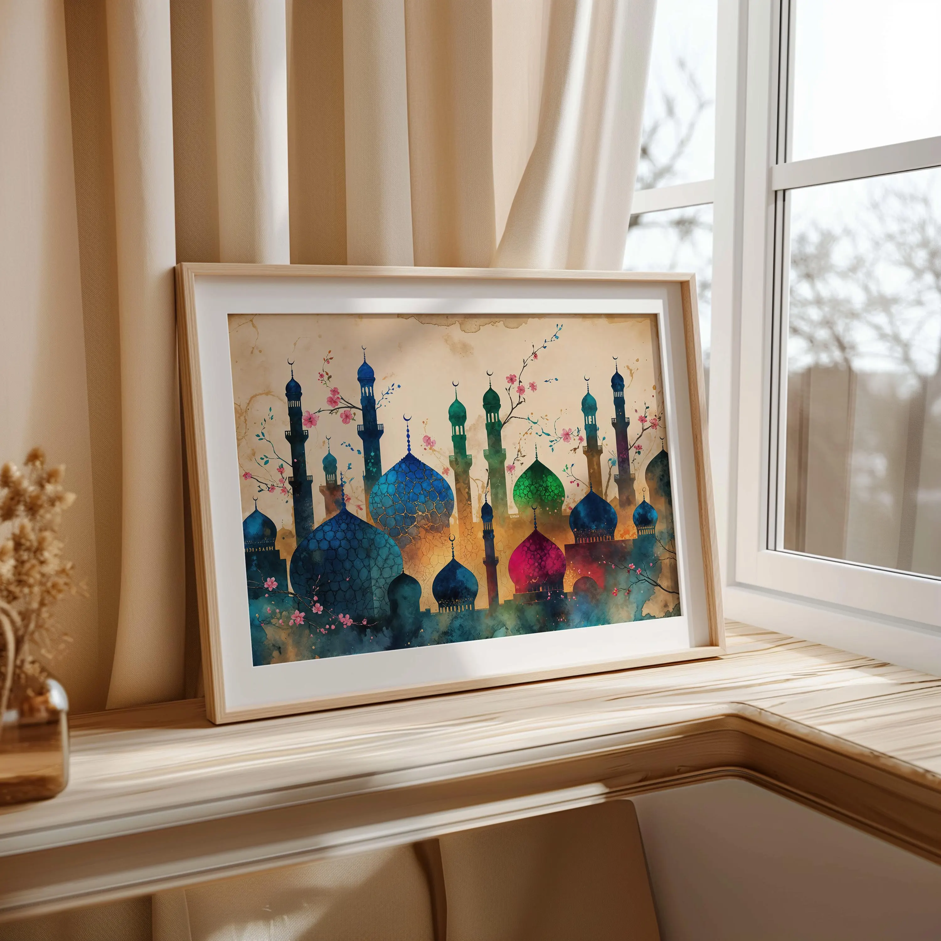 Whimsical Persian Architecture Artwork – Ornamental Wall Tapestry | Home Decor |  Art Print | Islamic Culture (Digital Download and Print)