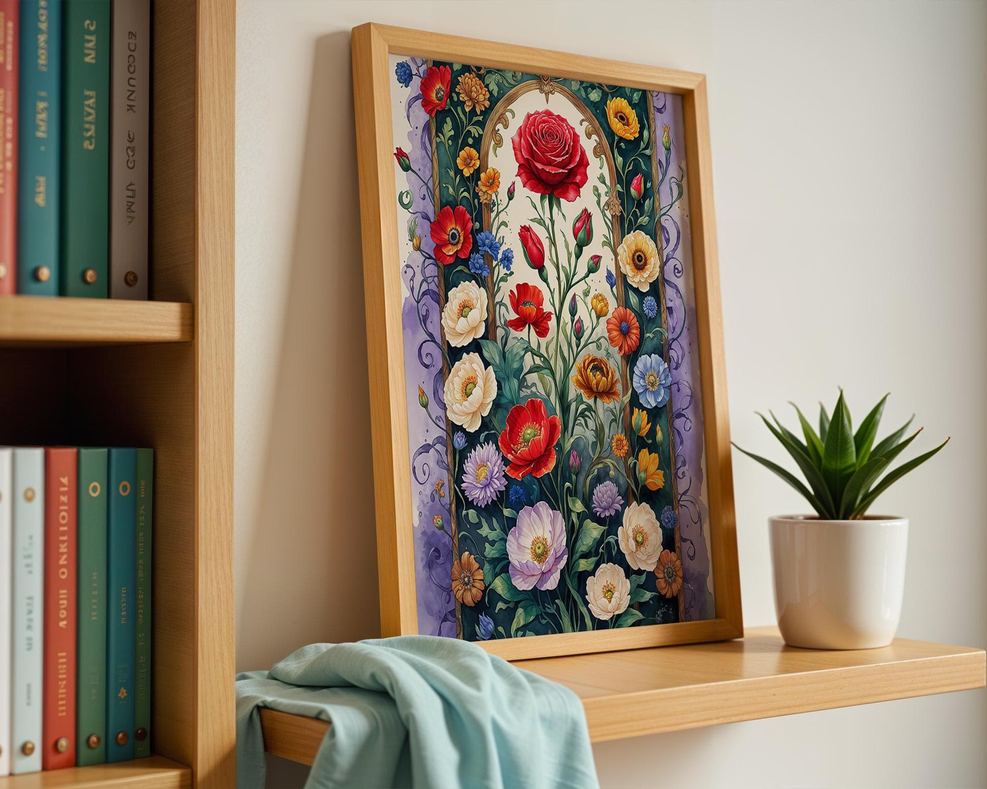 Botanical William Morris Style Poster – Vintage Floral Tapestry | Rose Print | Bedroom Decor| Home Decor Print (Digital Download)