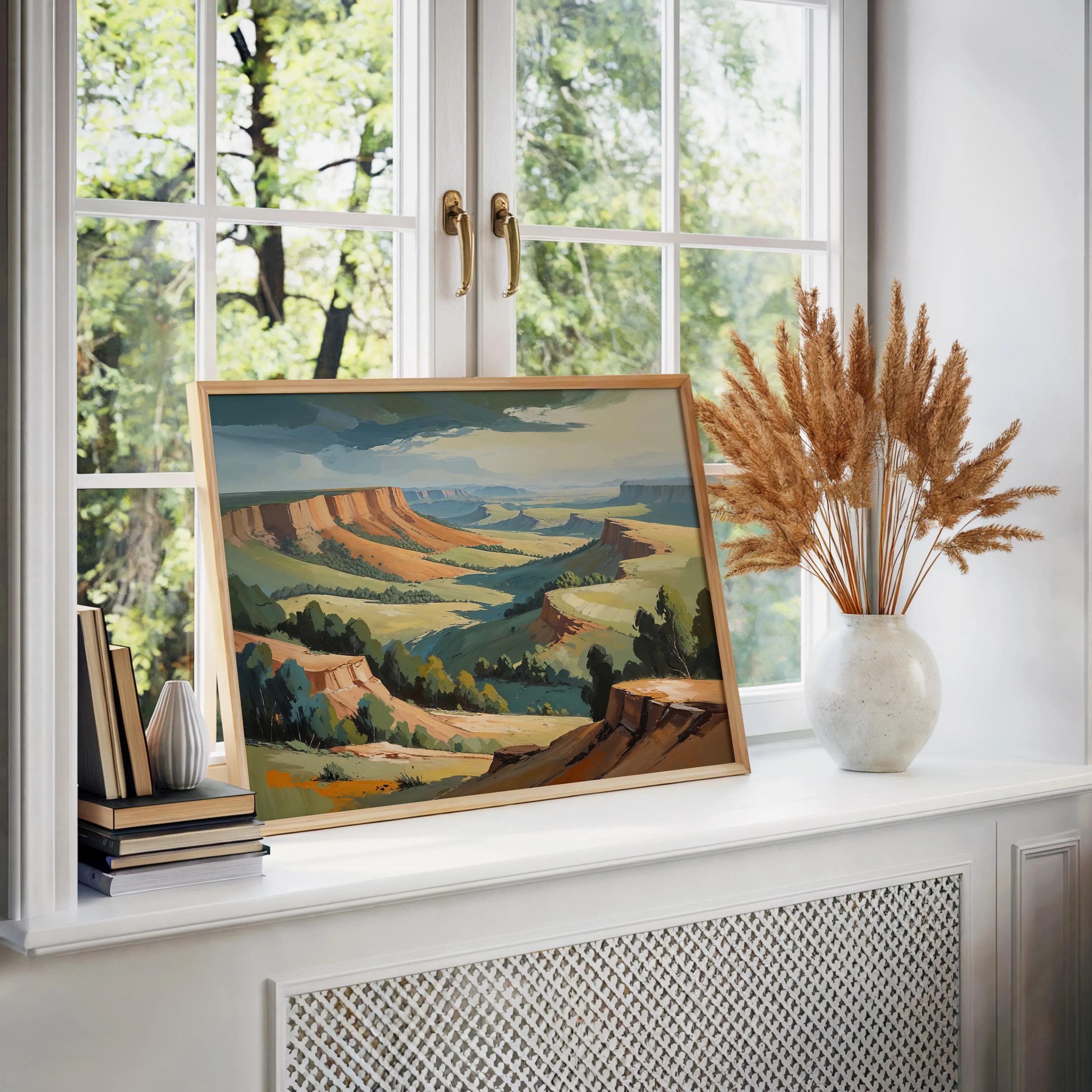 Central India Hills – Cinematic Oil Style Print Wall Art | Home Art (Digital Download)