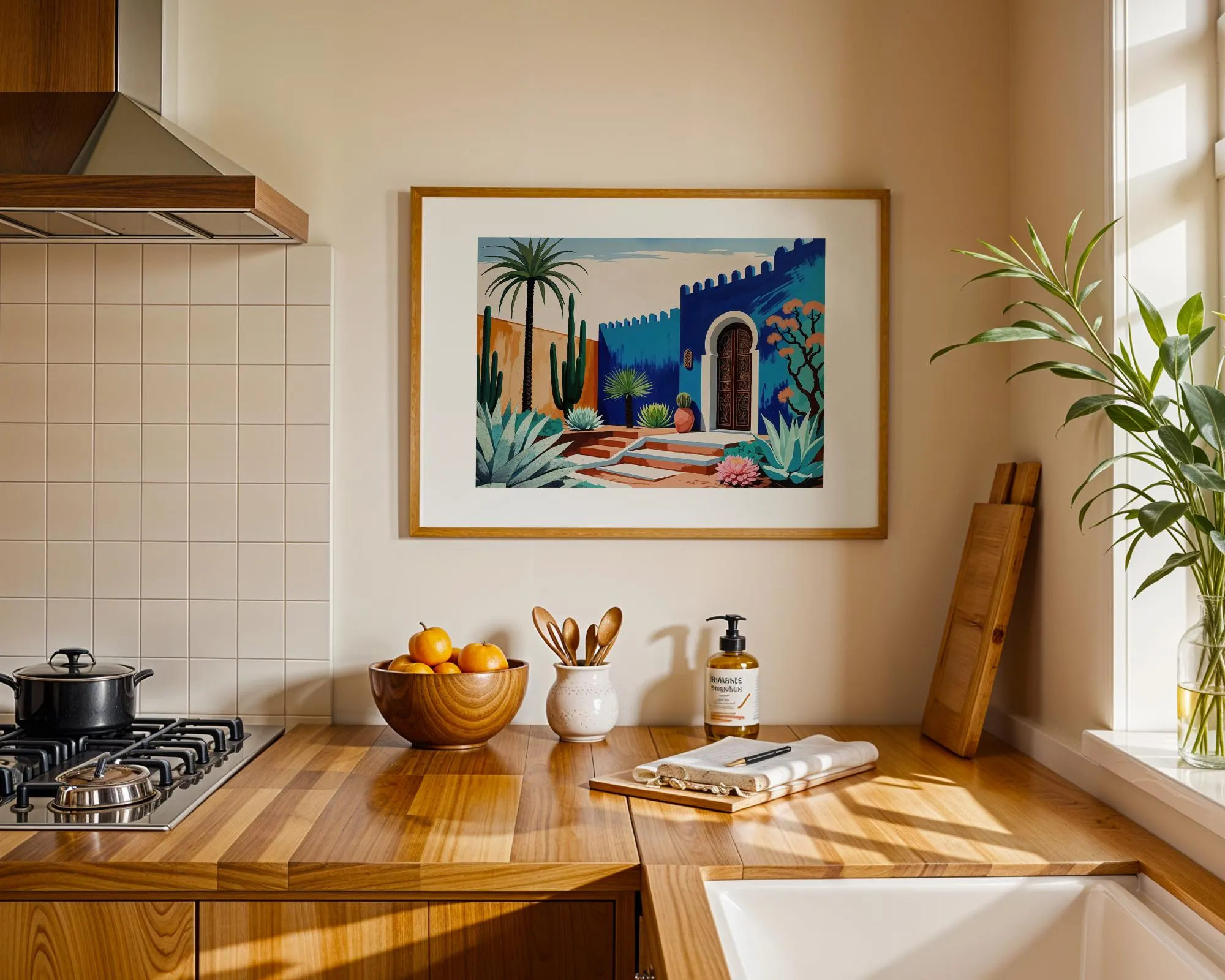 Moroccan Majorelle Courtyard Print | Moroccan Architecture | City Art Print| Instant Download and Printable
