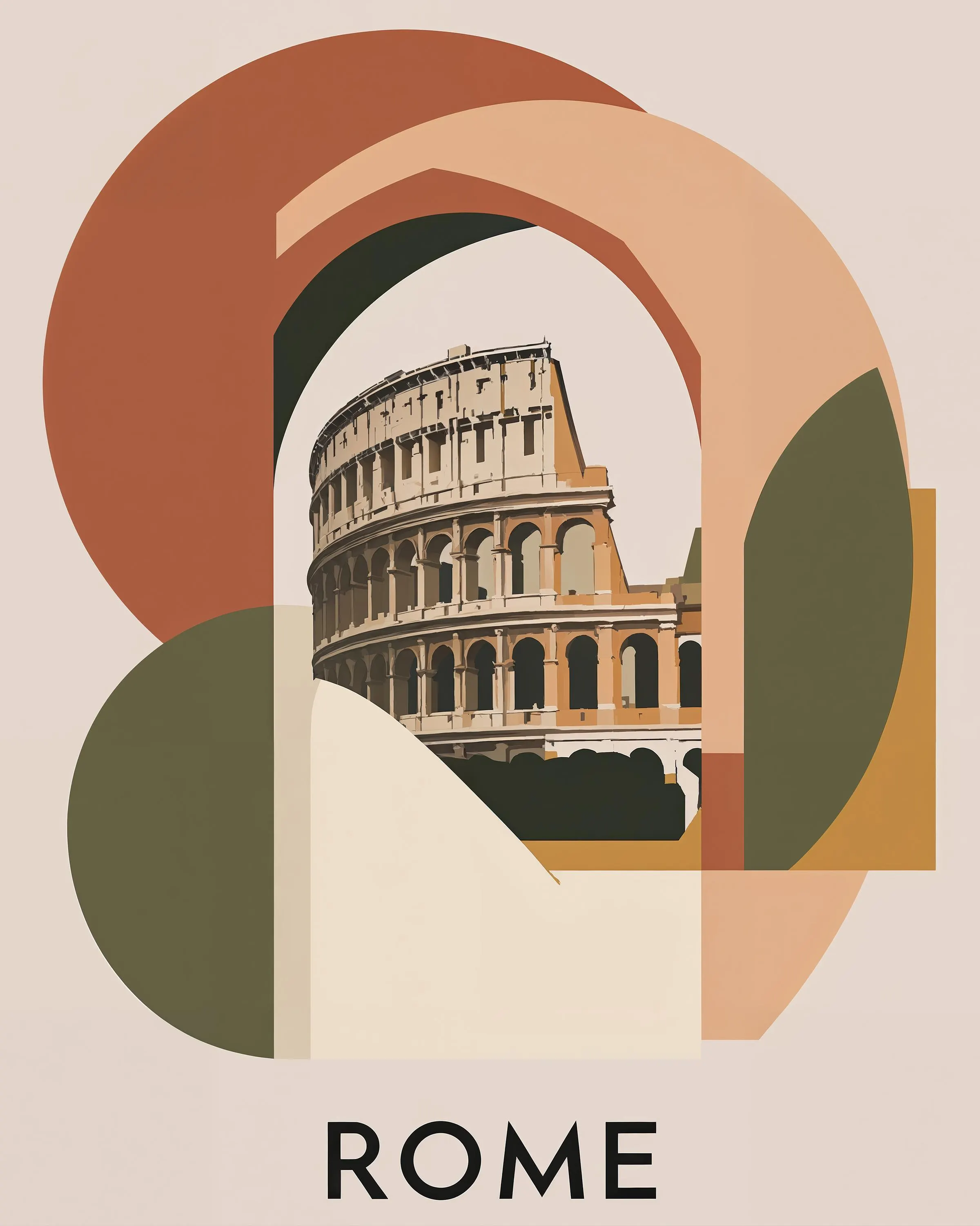 Rome Travel Poster: Minimalist Wall Art Print (Digital Download)